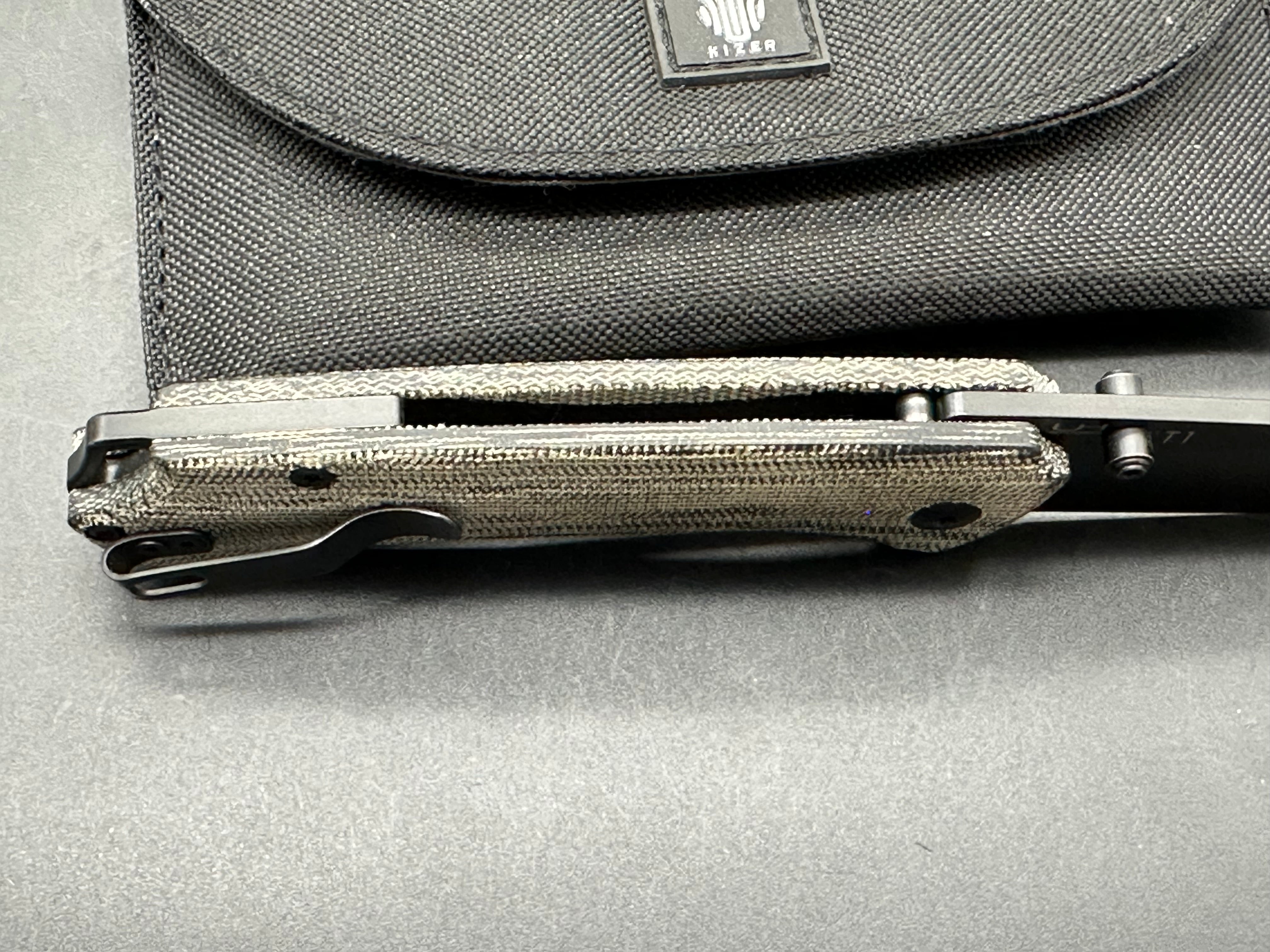 Kizer Hennicke T1 Frame Lock Knife Green Micarta (3.2" Stonewash)