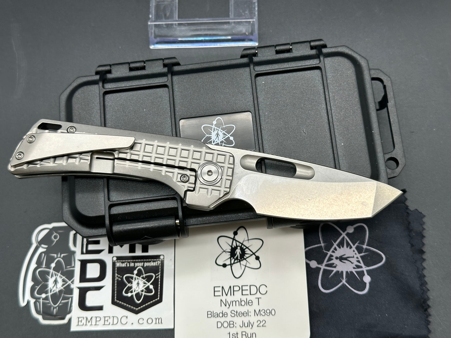 EMP EDC Nymble T 3.1" M390 Blade, with Stonewashed Titanium Handle