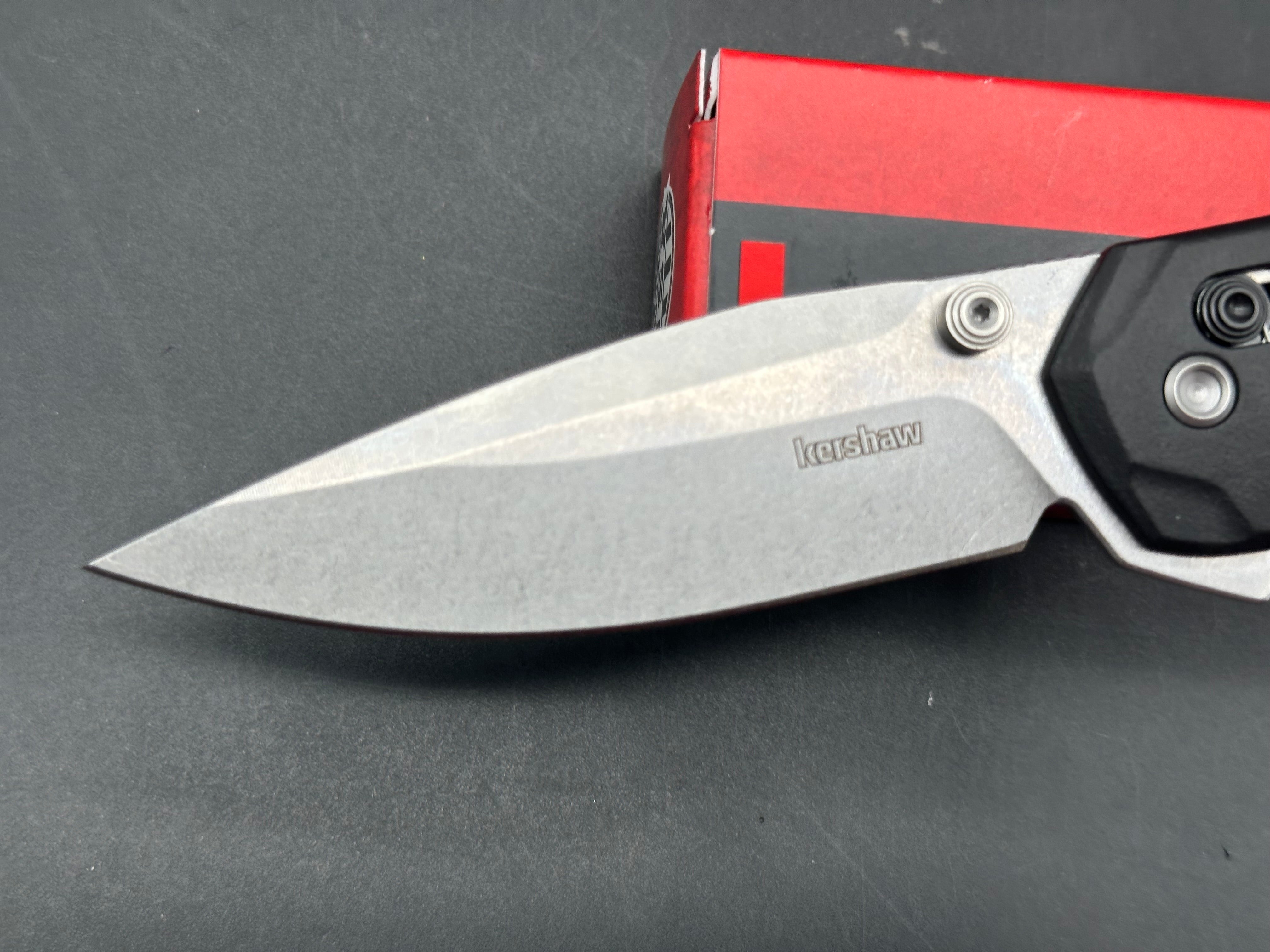 KERSHAW BONNEVILLE BLACK GFN HANDLE 14C28N MODIFIED CLIP POINT PLAIN EDGE