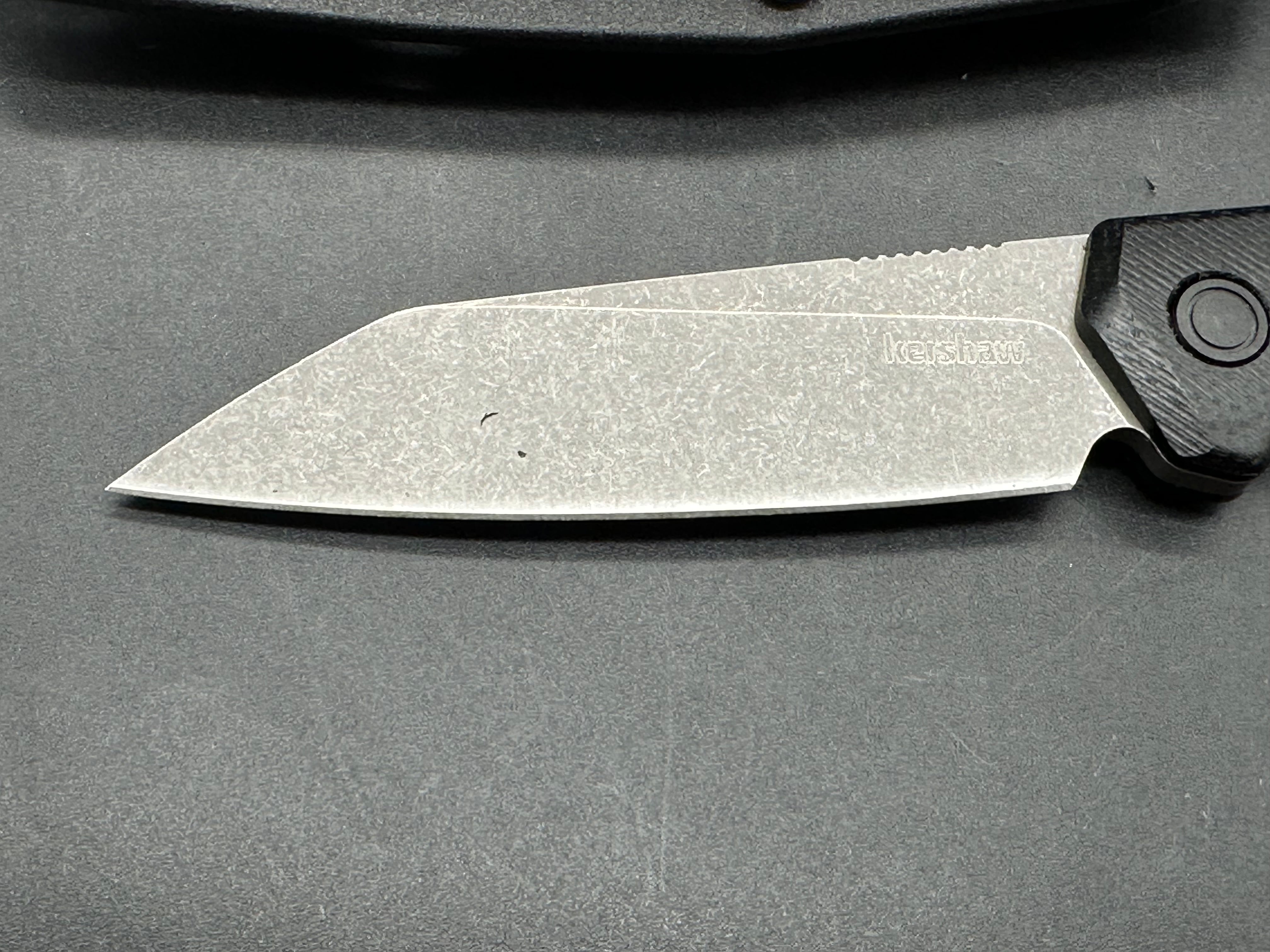 Kershaw Mini Iridium Fixed Blade Knife Black Micarta (3.1" SW)