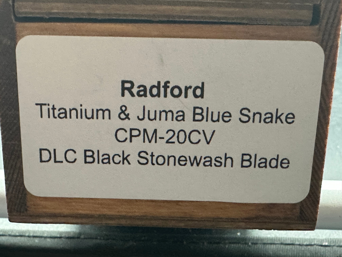 Jake Hoback Radford Frame Lock Knife Blue Snake Juma