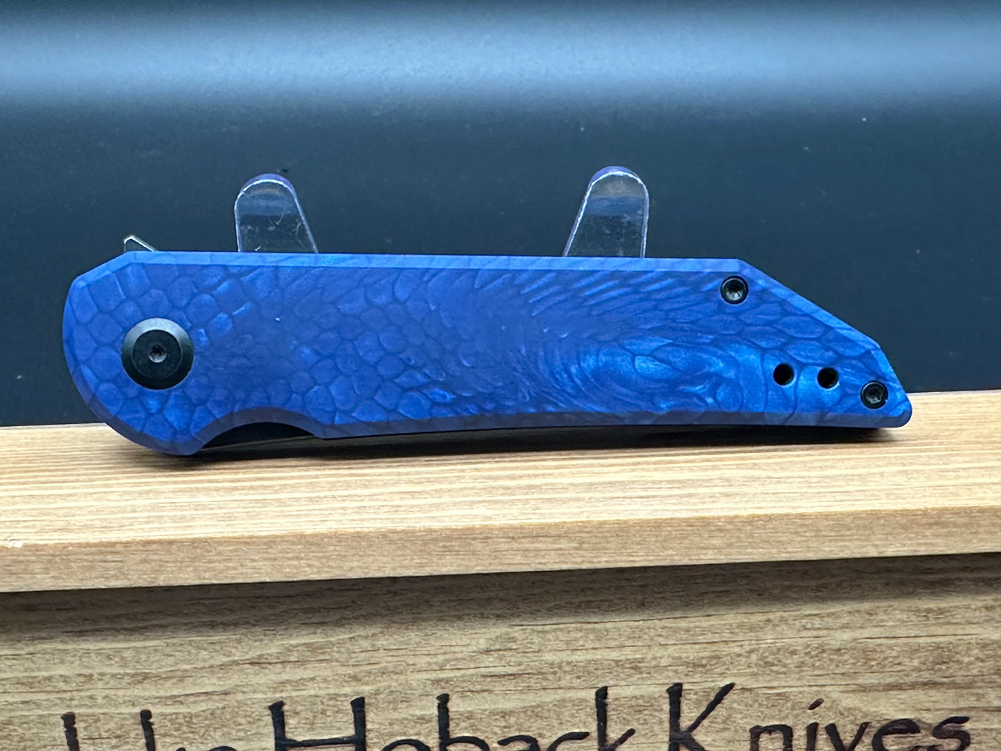 Jake Hoback Radford Frame Lock Knife Blue Snake Juma