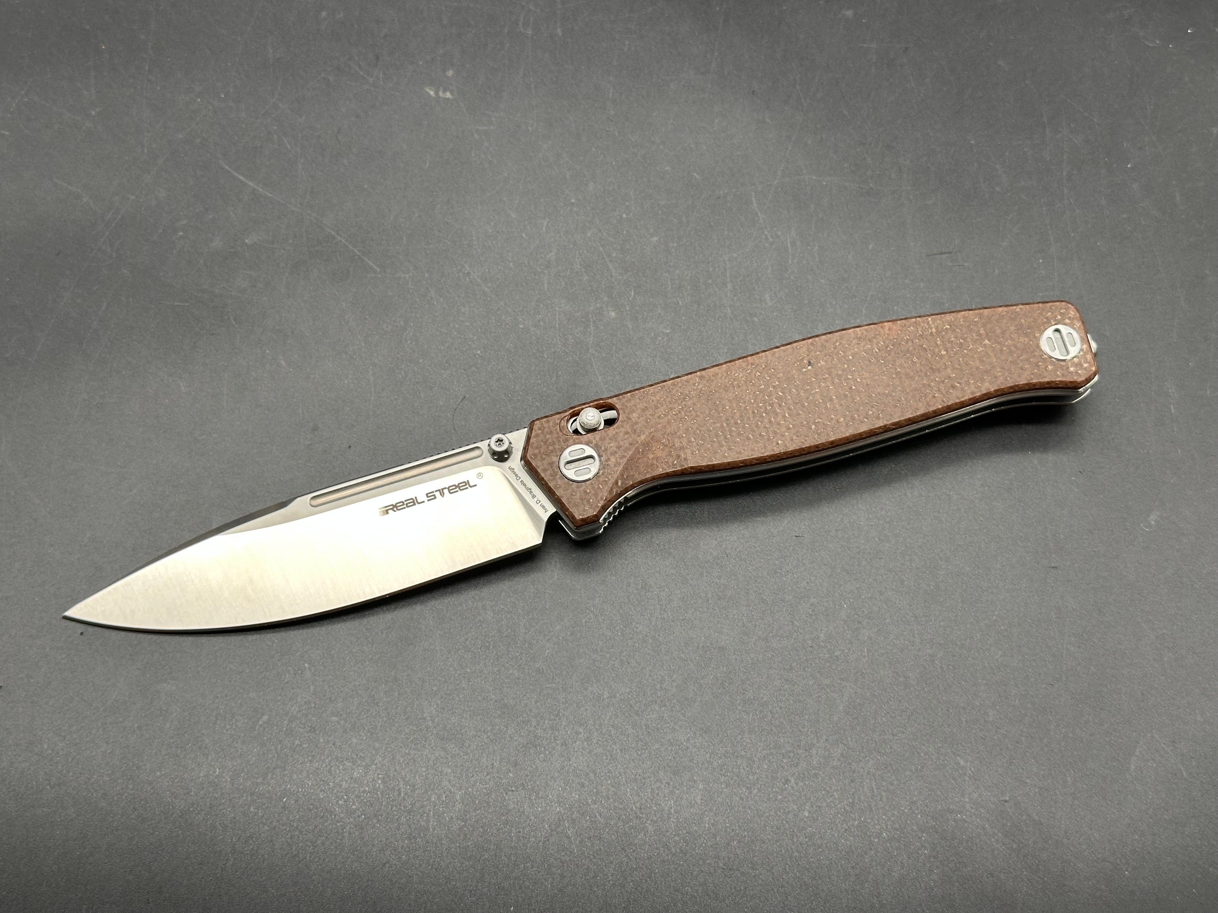 Real Steel Huginn Crossbar Lock Knife Micarta (3.65" Satin)