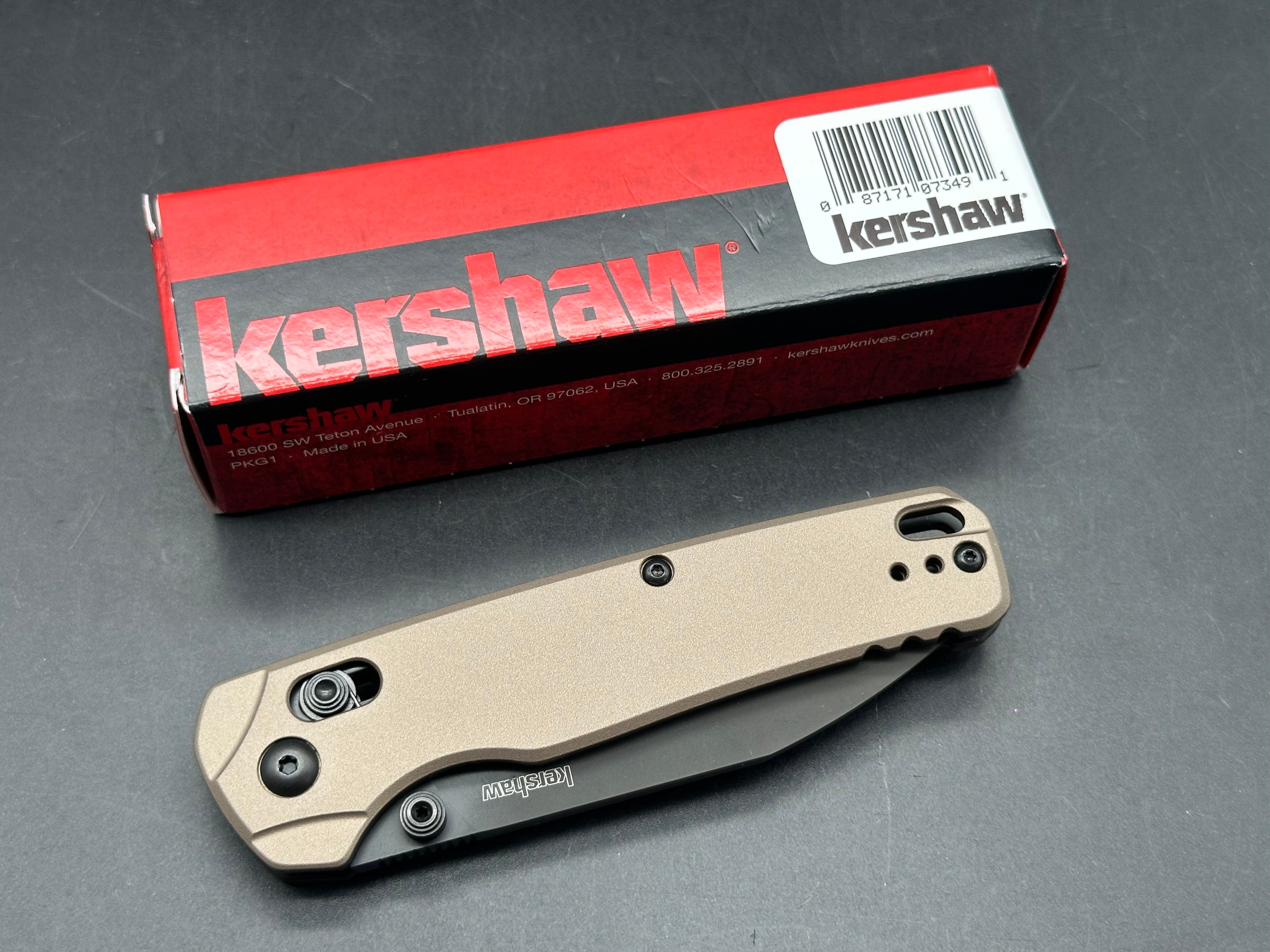Kershaw Bel Air XL DuraLock Knife FDE Aluminum (3.4" Black)