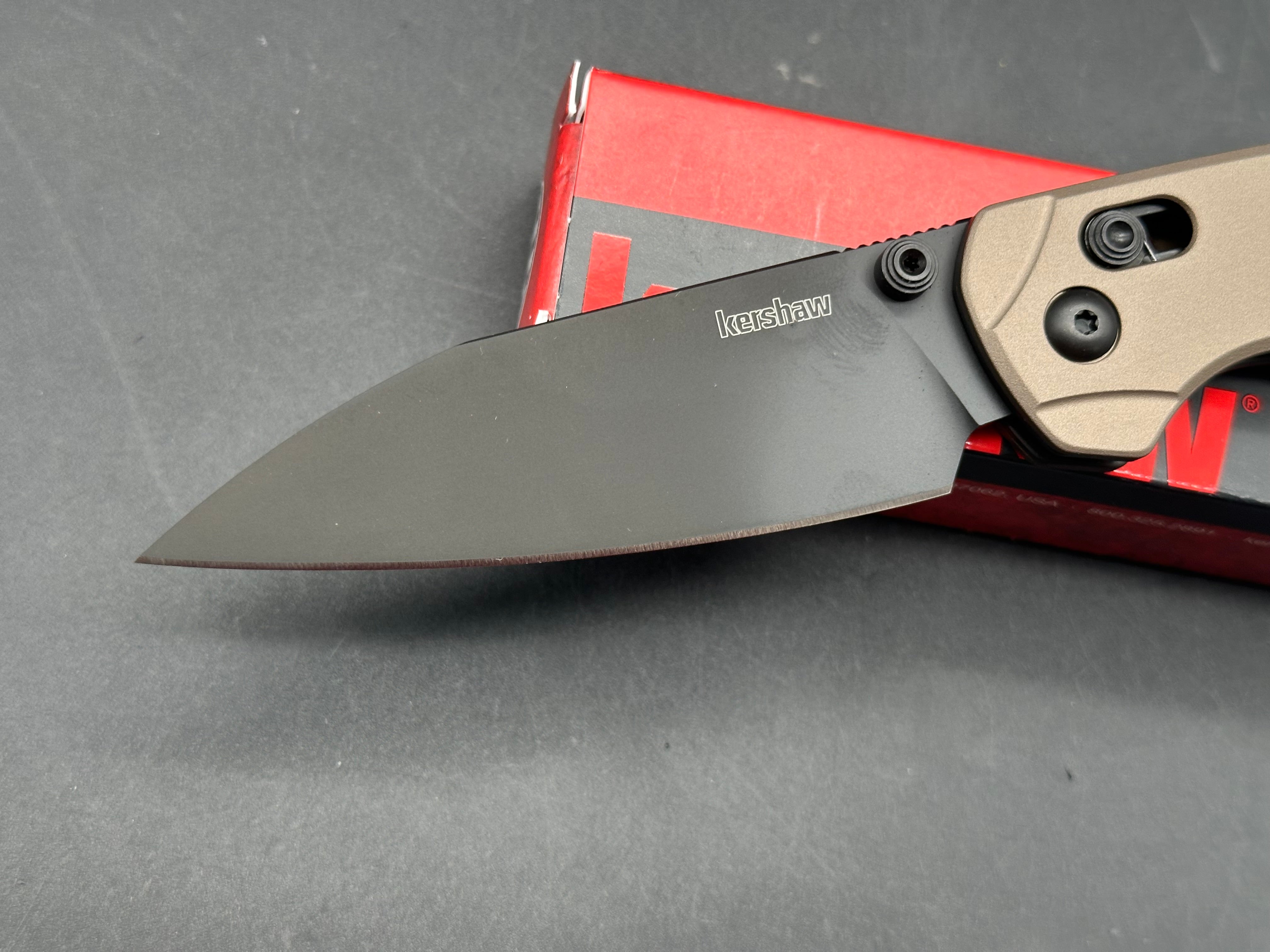 Kershaw Bel Air XL DuraLock Knife FDE Aluminum (3.4" Black)
