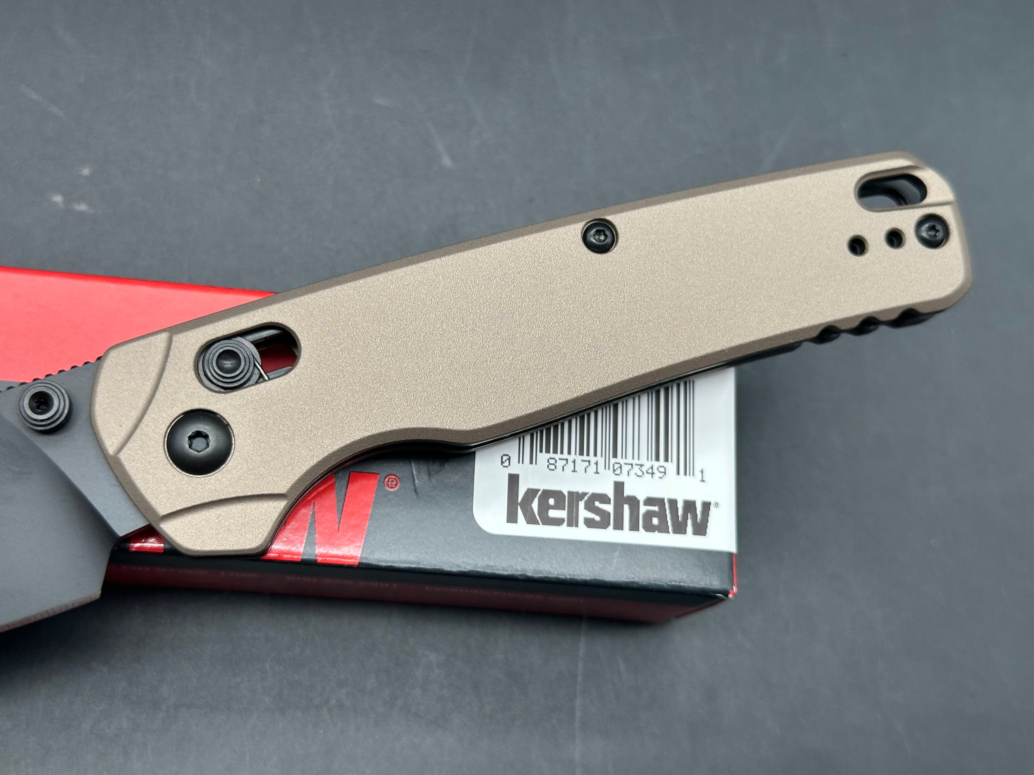 Kershaw Bel Air XL DuraLock Knife FDE Aluminum (3.4" Black)
