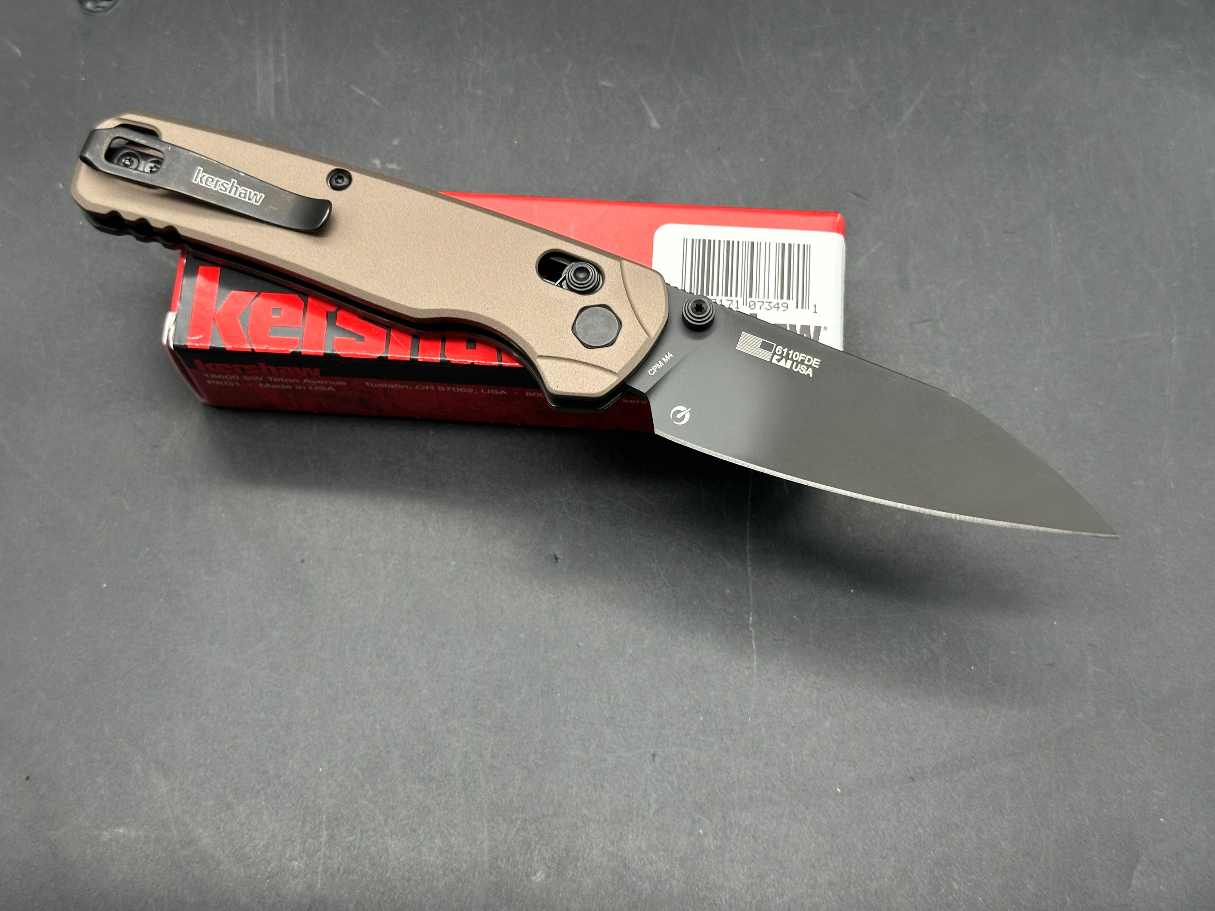 Kershaw Bel Air XL DuraLock Knife FDE Aluminum (3.4" Black)