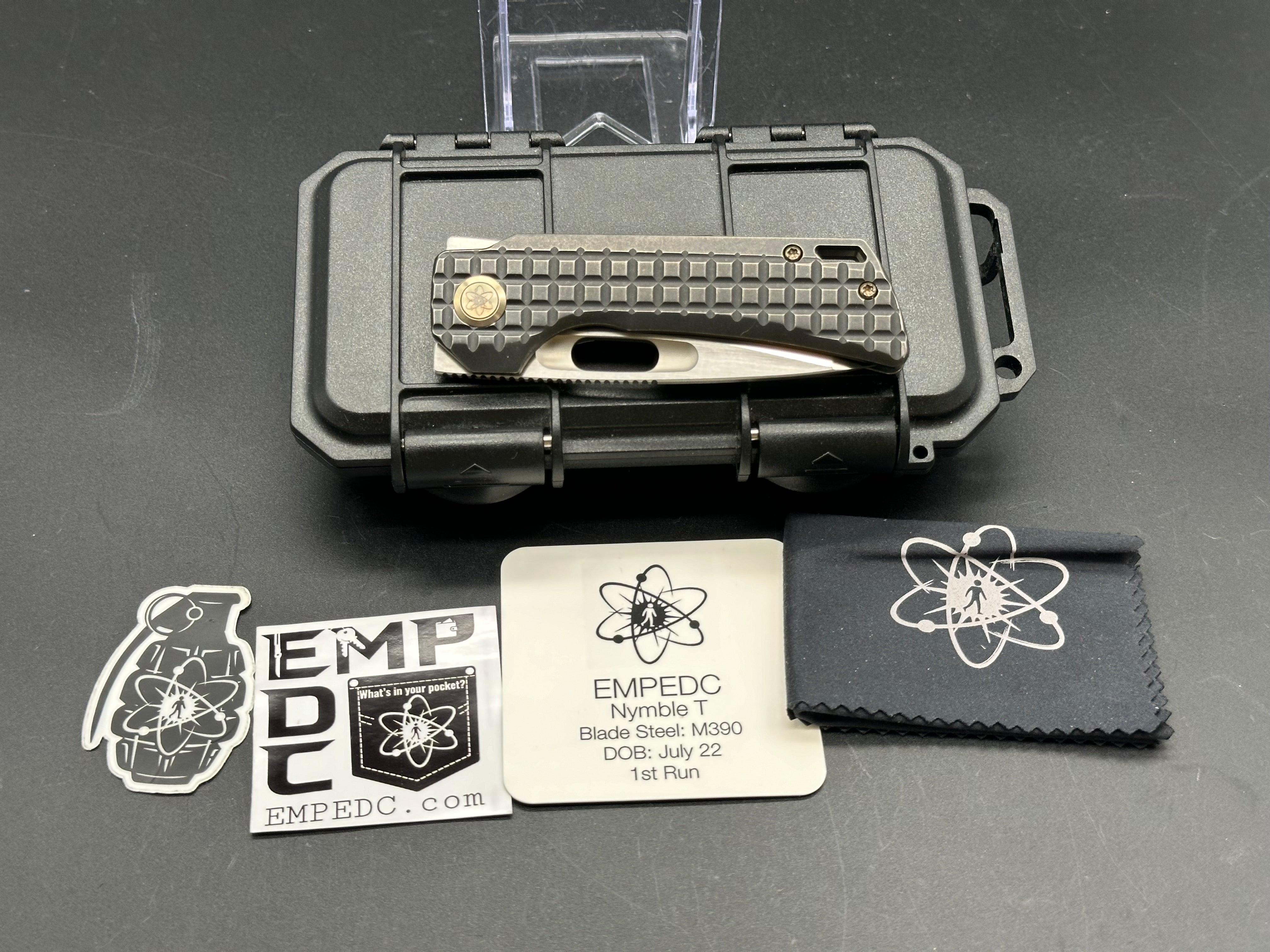 EMP EDC Nymble T 3.1" M390 Blade, with Blackwashed Titanium Handle