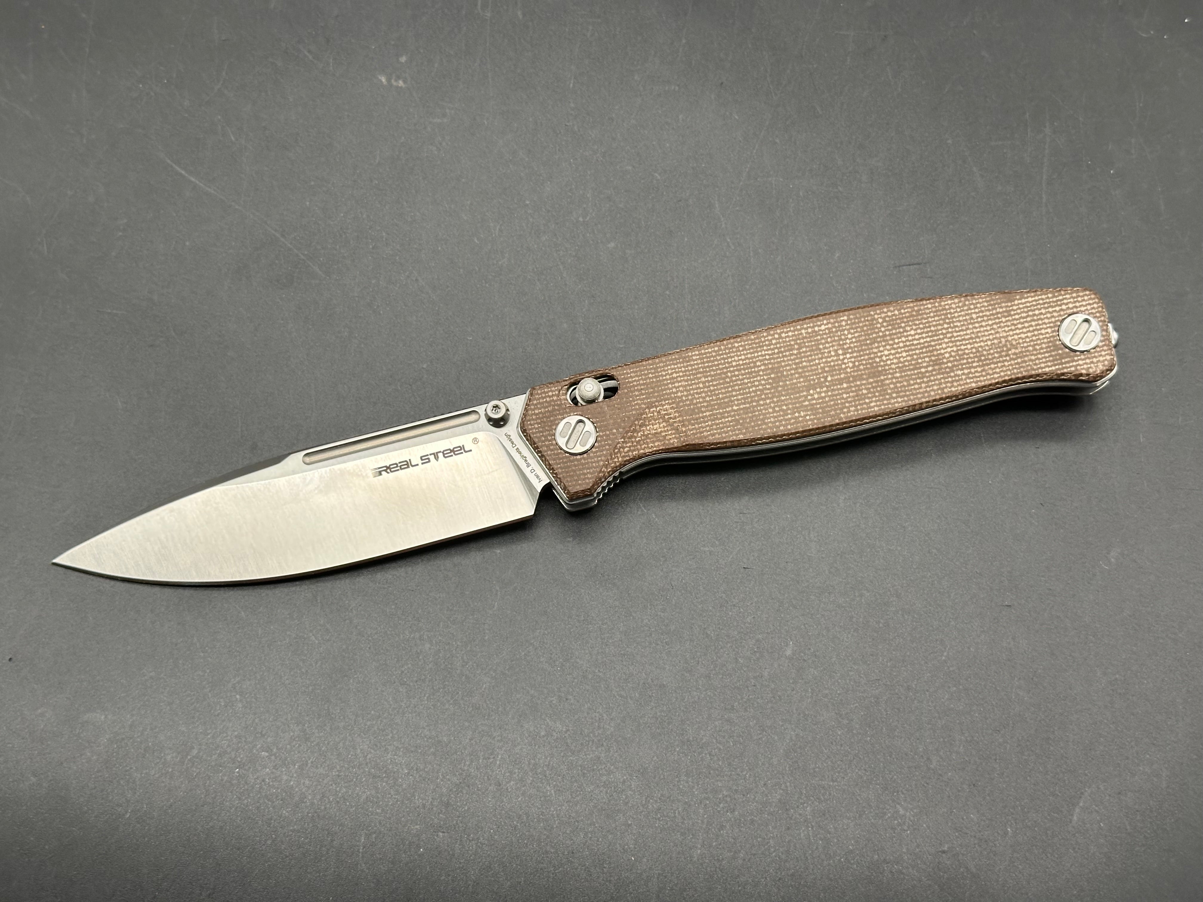 Real Steel Huginn Crossbar Lock Knife Micarta (3.65" Satin)