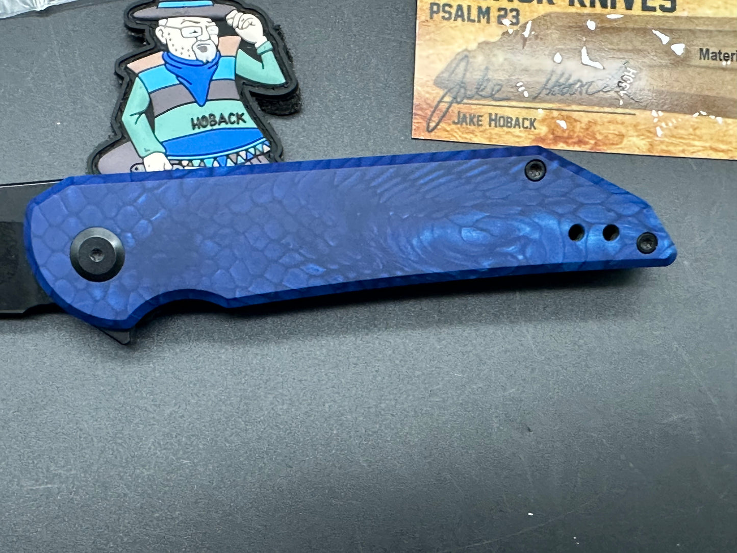 Jake Hoback Radford Frame Lock Knife Blue Snake Juma