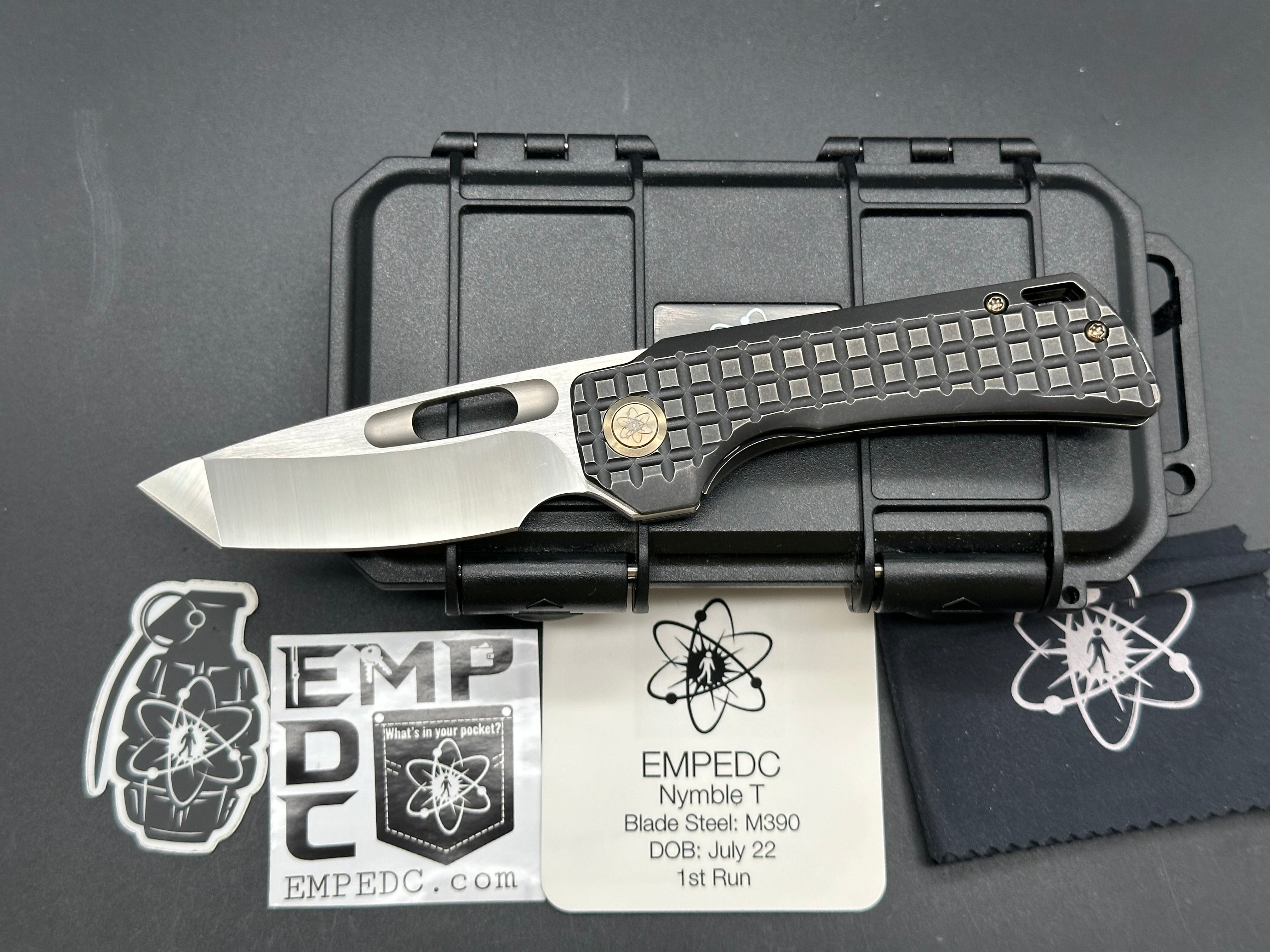 EMP EDC Nymble T 3.1" M390 Blade, with Blackwashed Titanium Handle