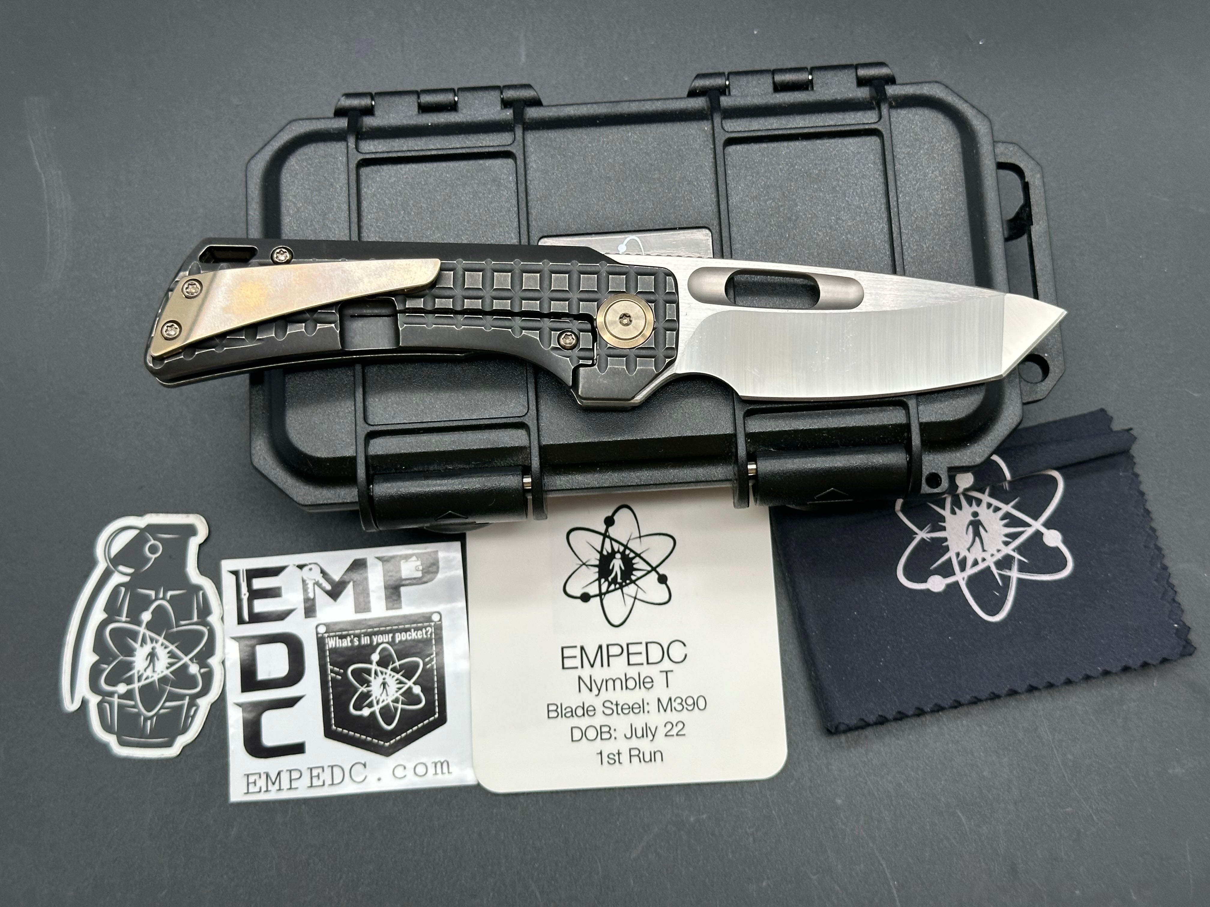 EMP EDC Nymble T 3.1" M390 Blade, with Blackwashed Titanium Handle