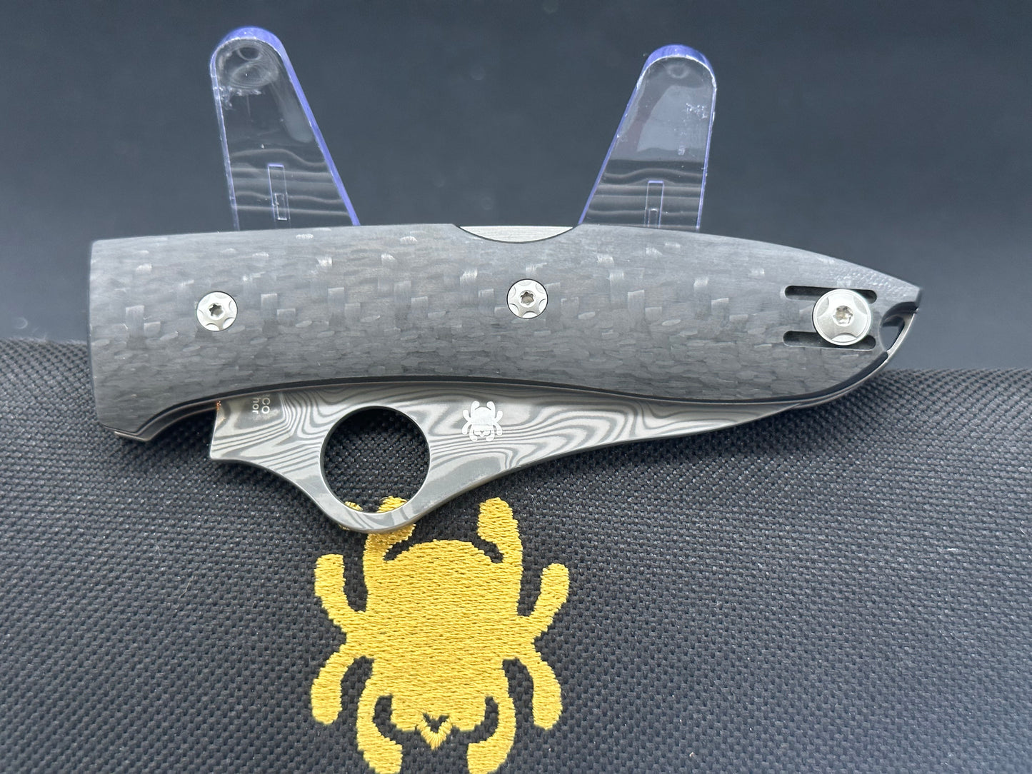 Spyderco SpyOpera Carbon Fiber Damasteel