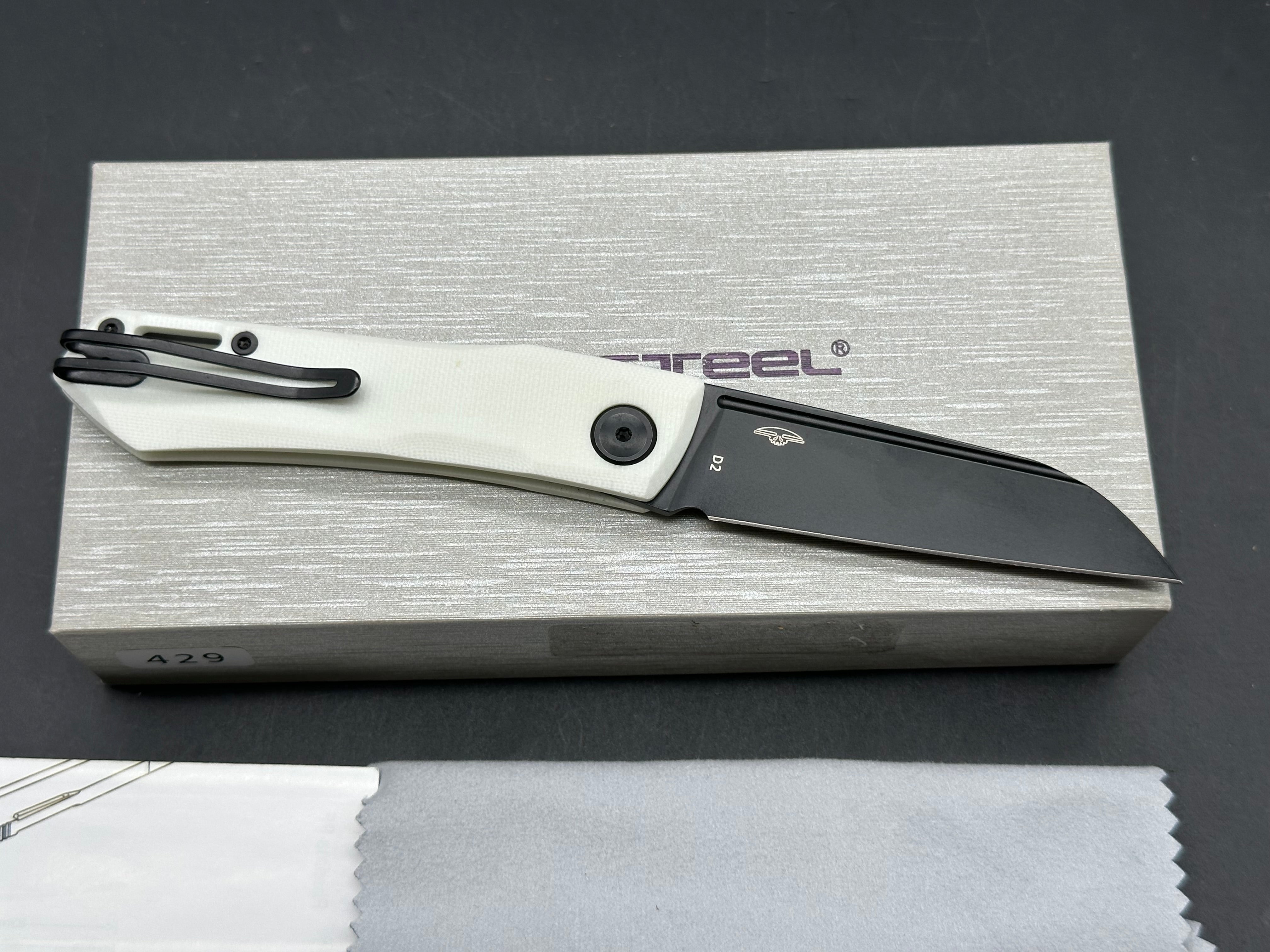 Real Steel Solis Lite Slip Joint Knife White G-10 (2.91" Black)