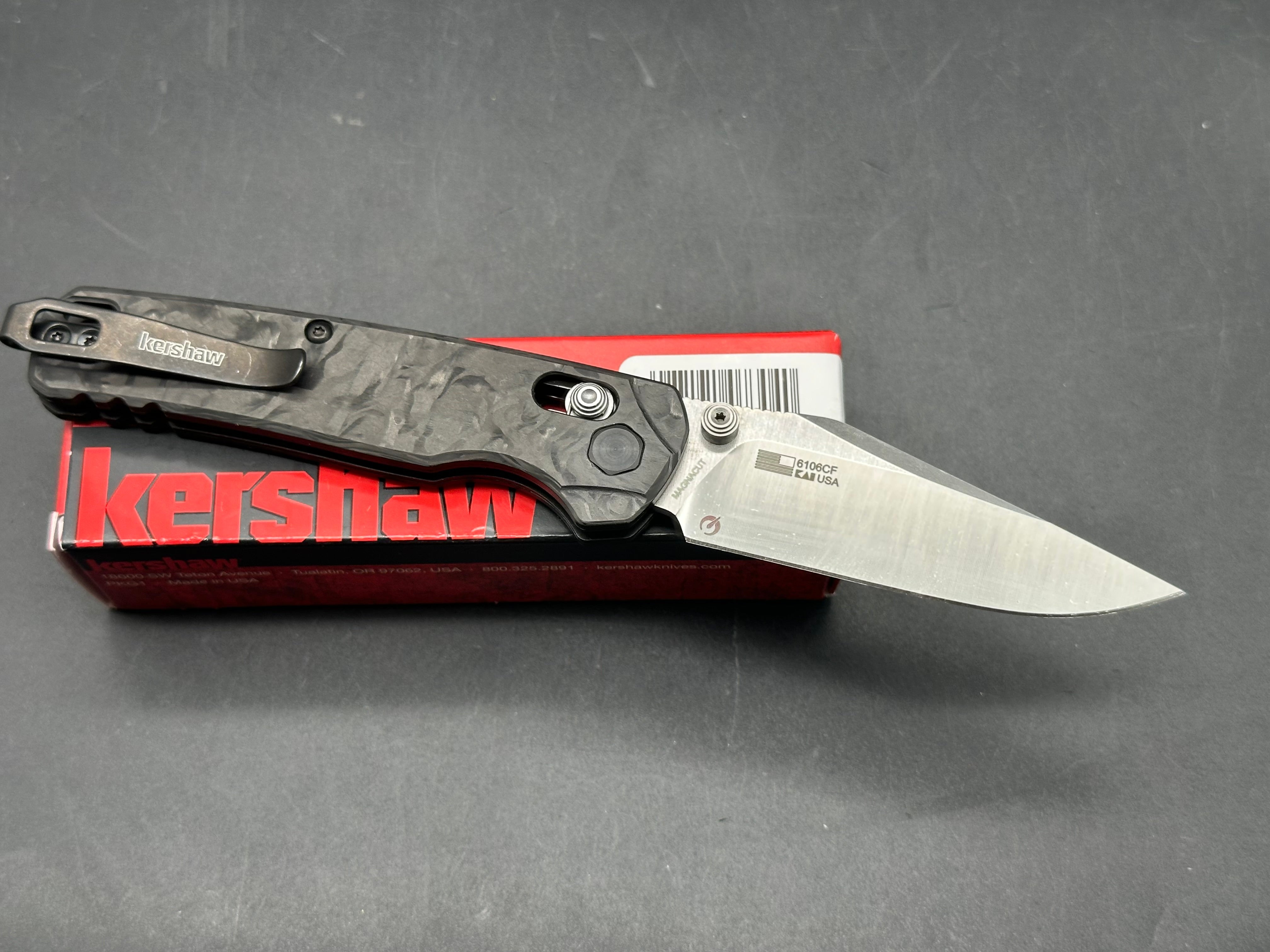 Kershaw Bel Air Clip Point DuraLock Knife Carbon Fiber (3.1" Satin)