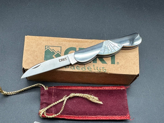 CRKT 6405 Daedalus slip joint 8CR14 mother of pearl handles w/pouch