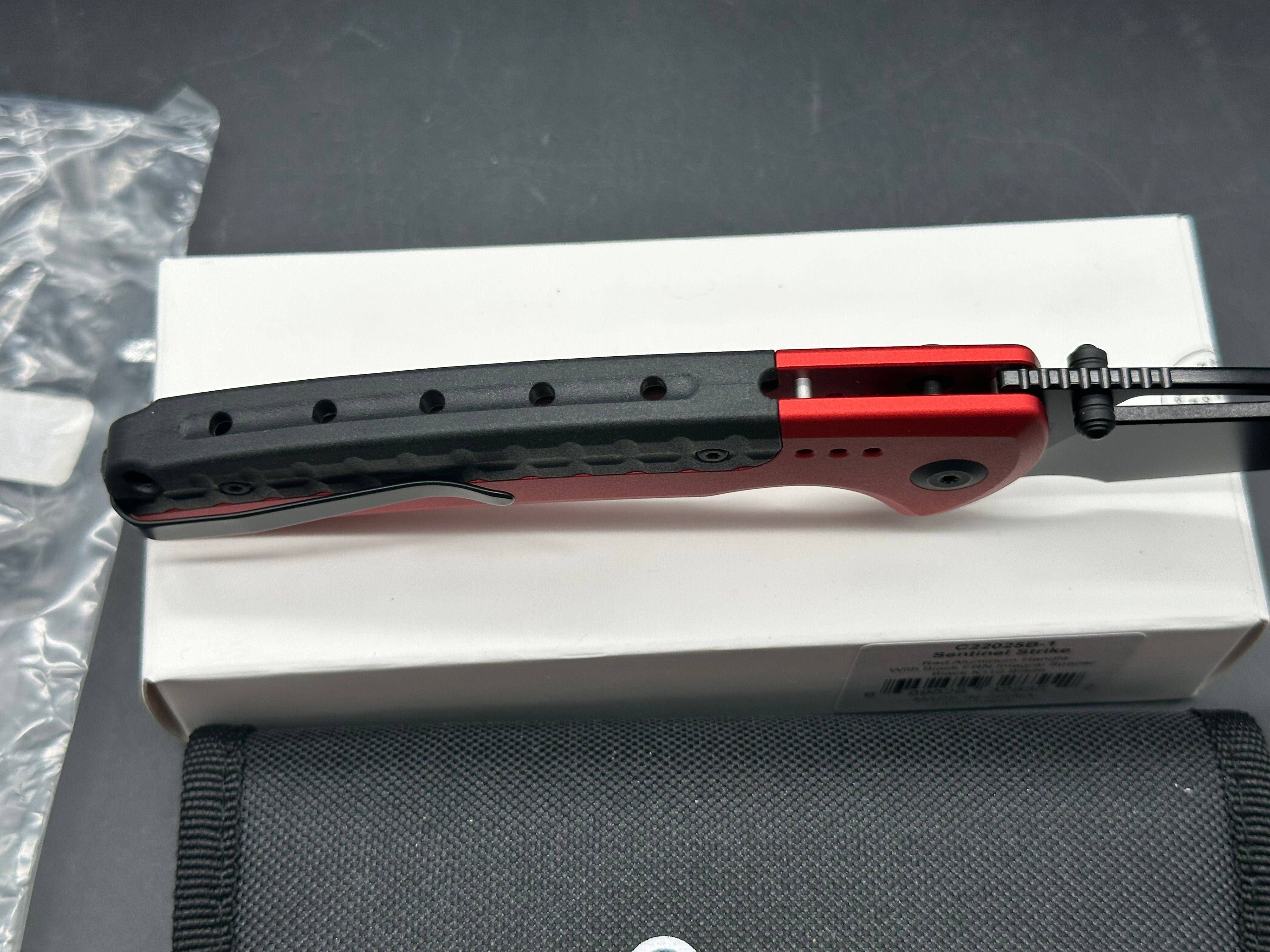 CIVIVI Sentinel Strike Button Lock Knife Red Alum (3.7" Black)