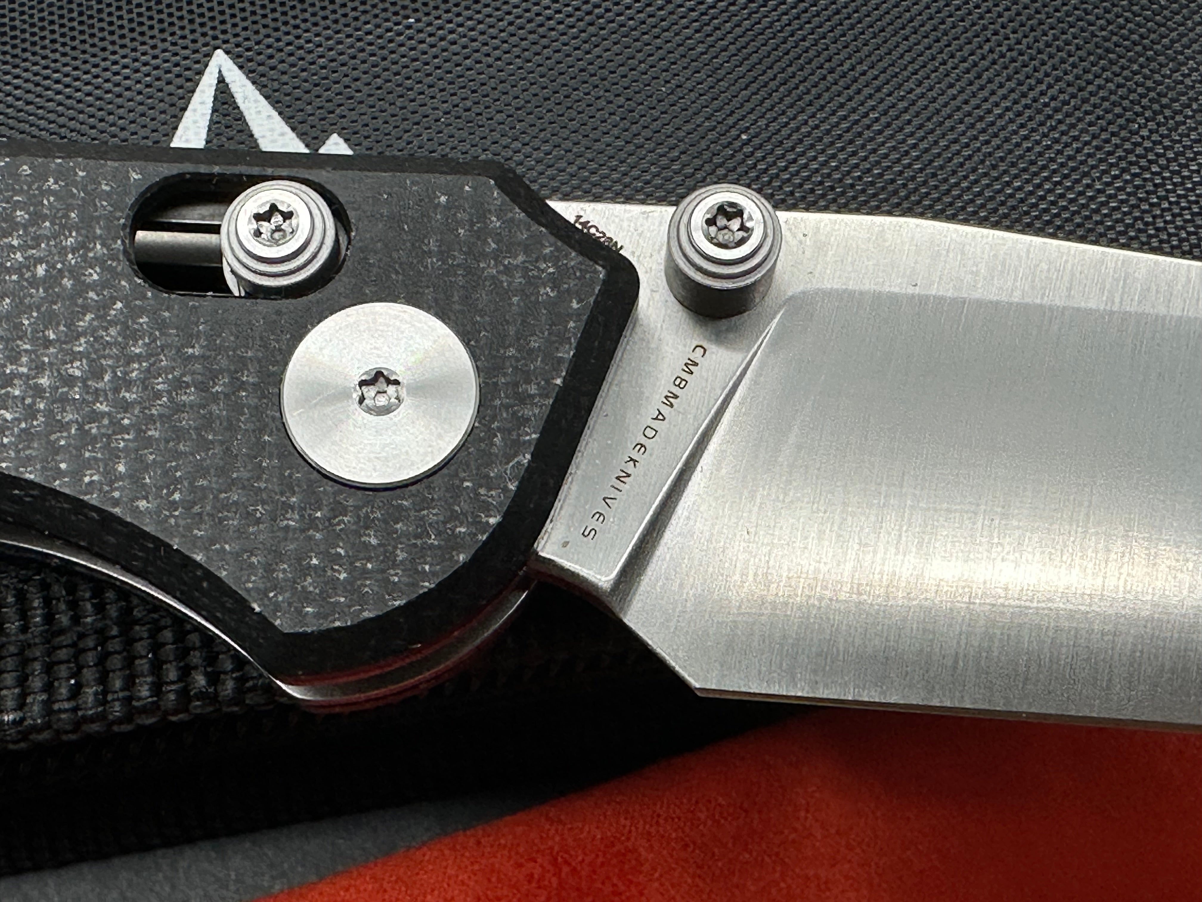 CMB Made Explorer 3.39" 14C28N Satin Blade with Black Micarta Scales