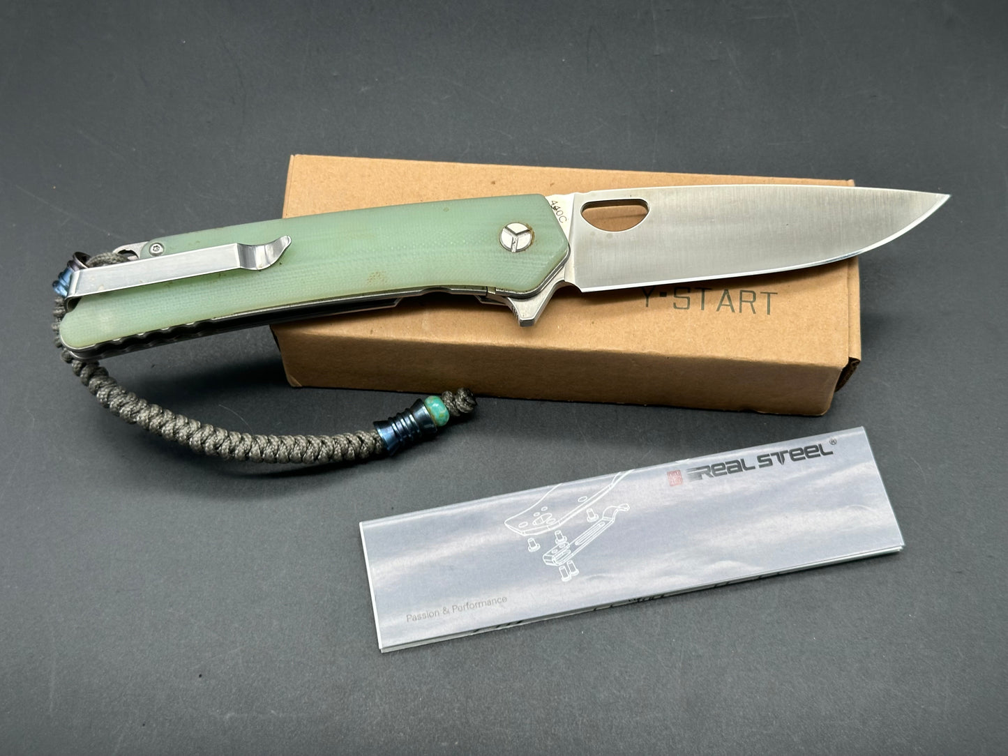 Y-Start jade handles 440c