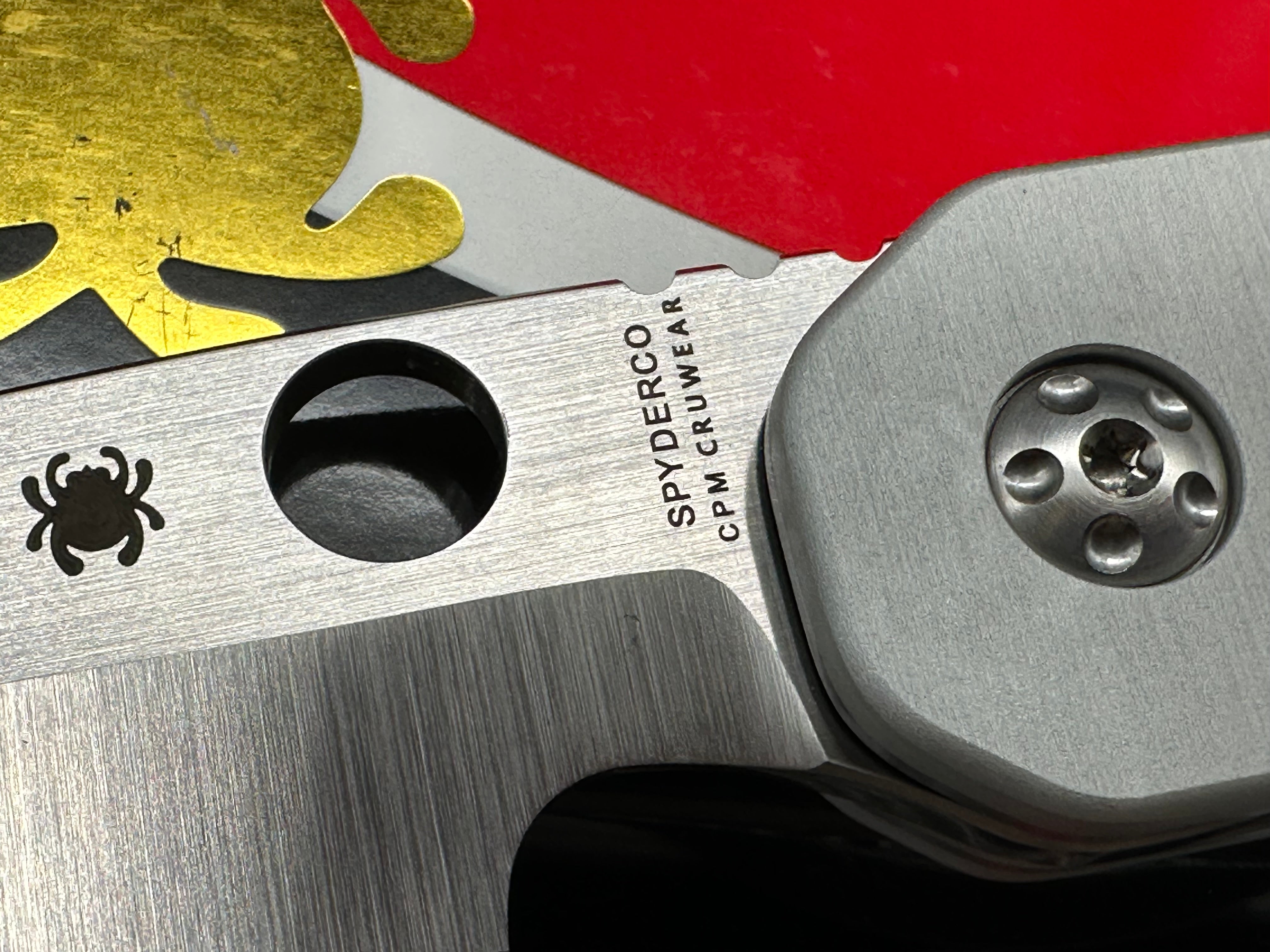 Spyderco Smock 3.39" CPM Cru Wear Satin Blade with Blasted Anodized Aluminum Scales