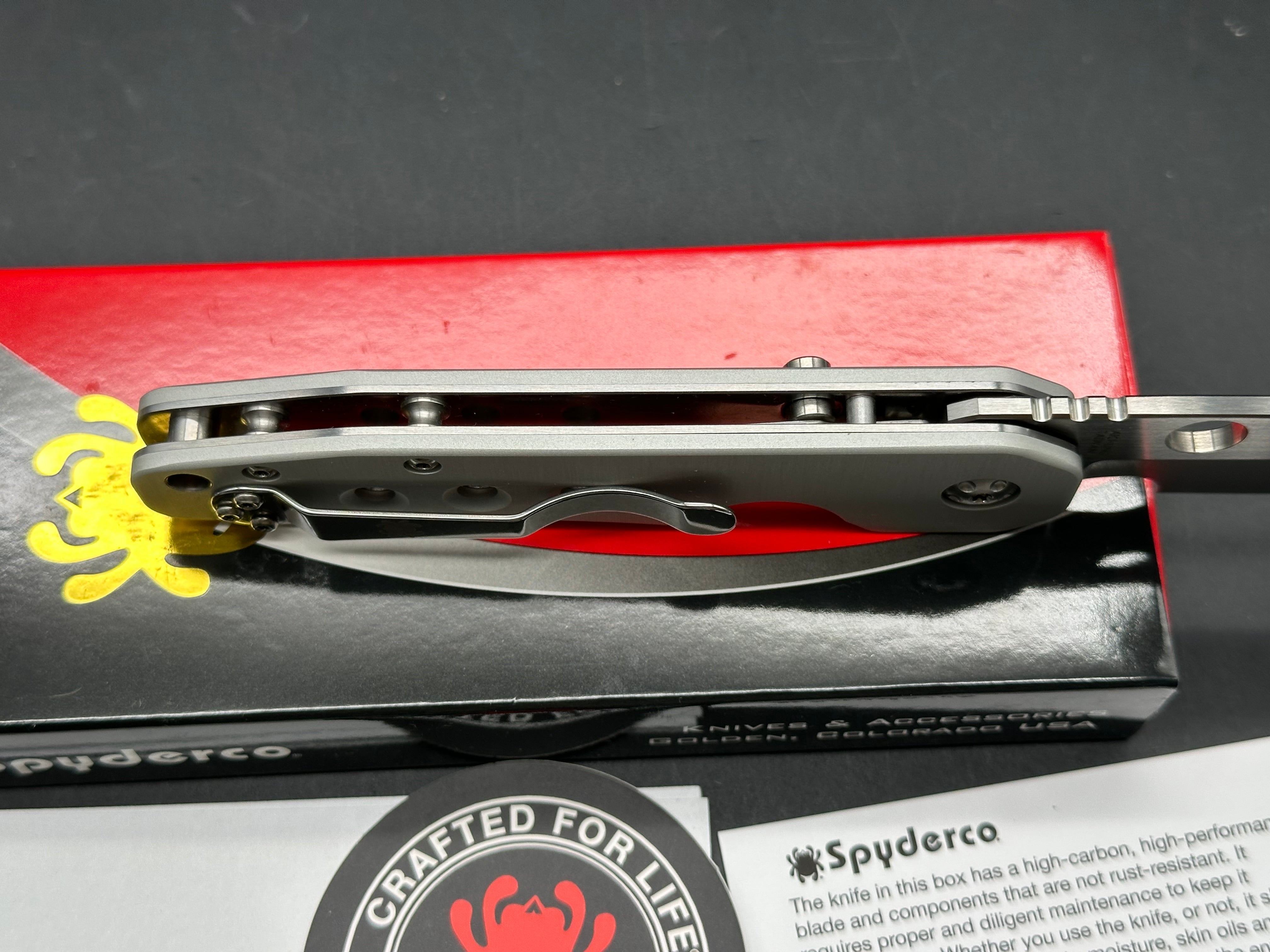 Spyderco Smock 3.39" CPM Cru Wear Satin Blade with Blasted Anodized Aluminum Scales