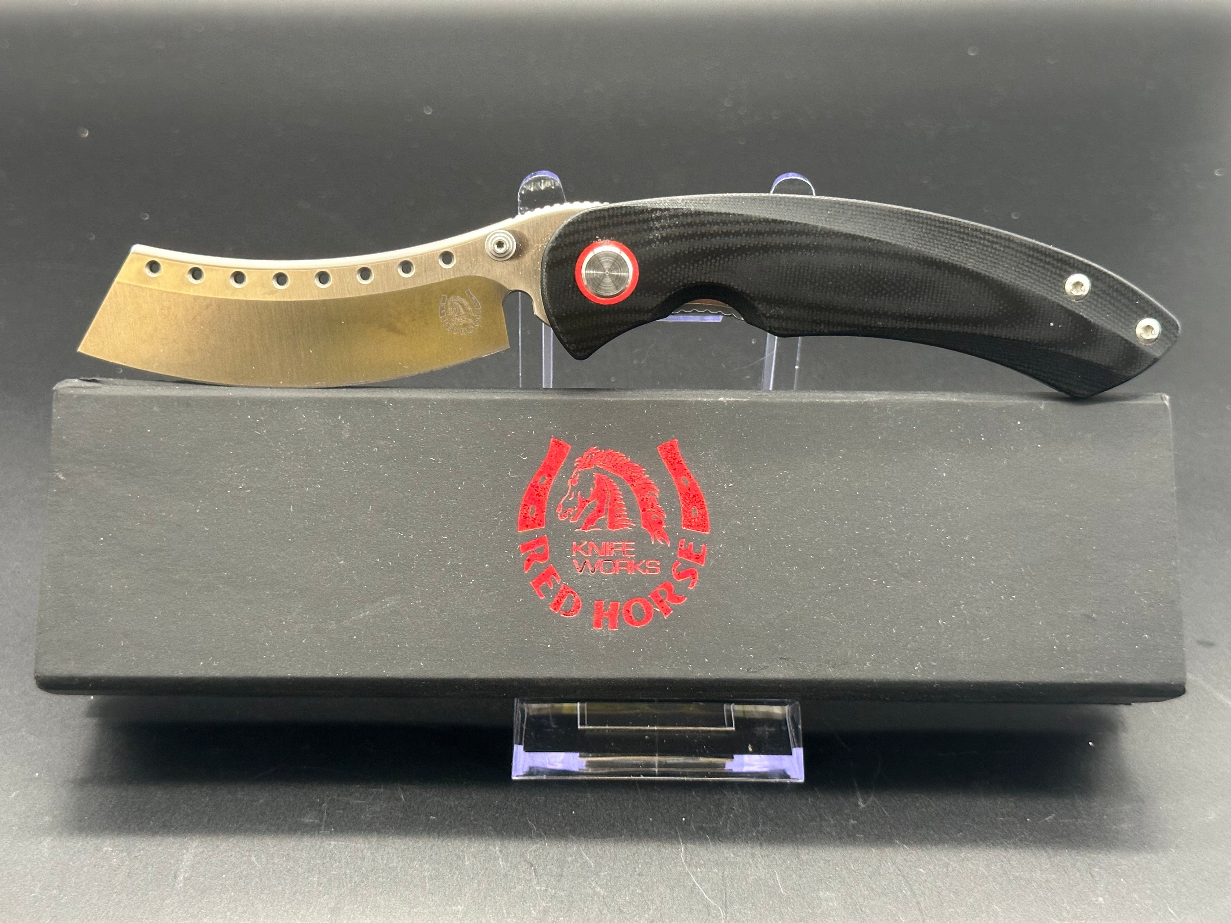 Red Horse Knife Works Hell Razor Black G-10