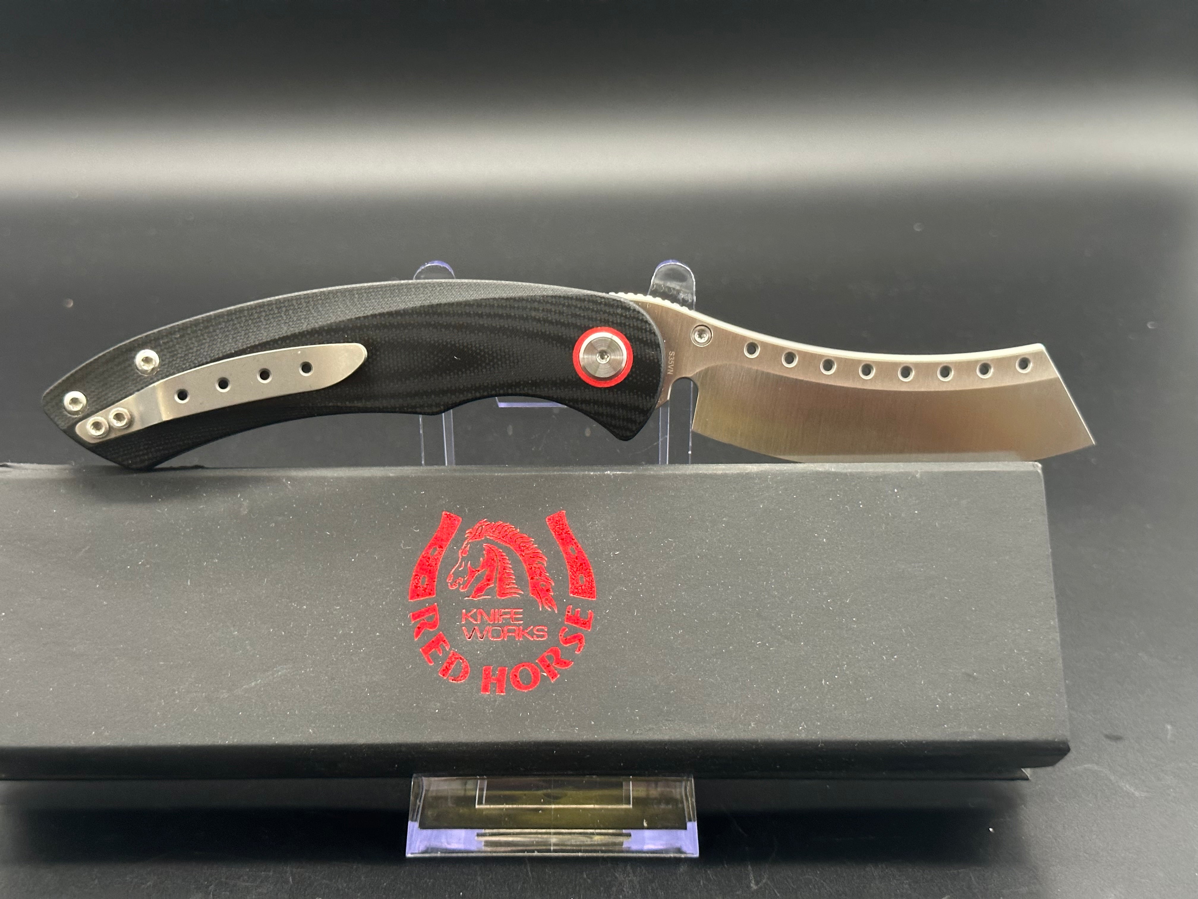 Red Horse Knife Works Hell Razor Black G-10