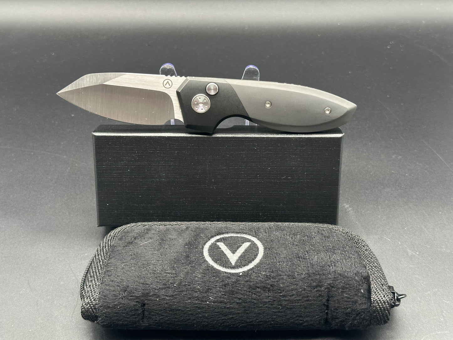 Alliance Designs Mini Slim Pickins Satin Elmax blade Zirconium scales and back spacer