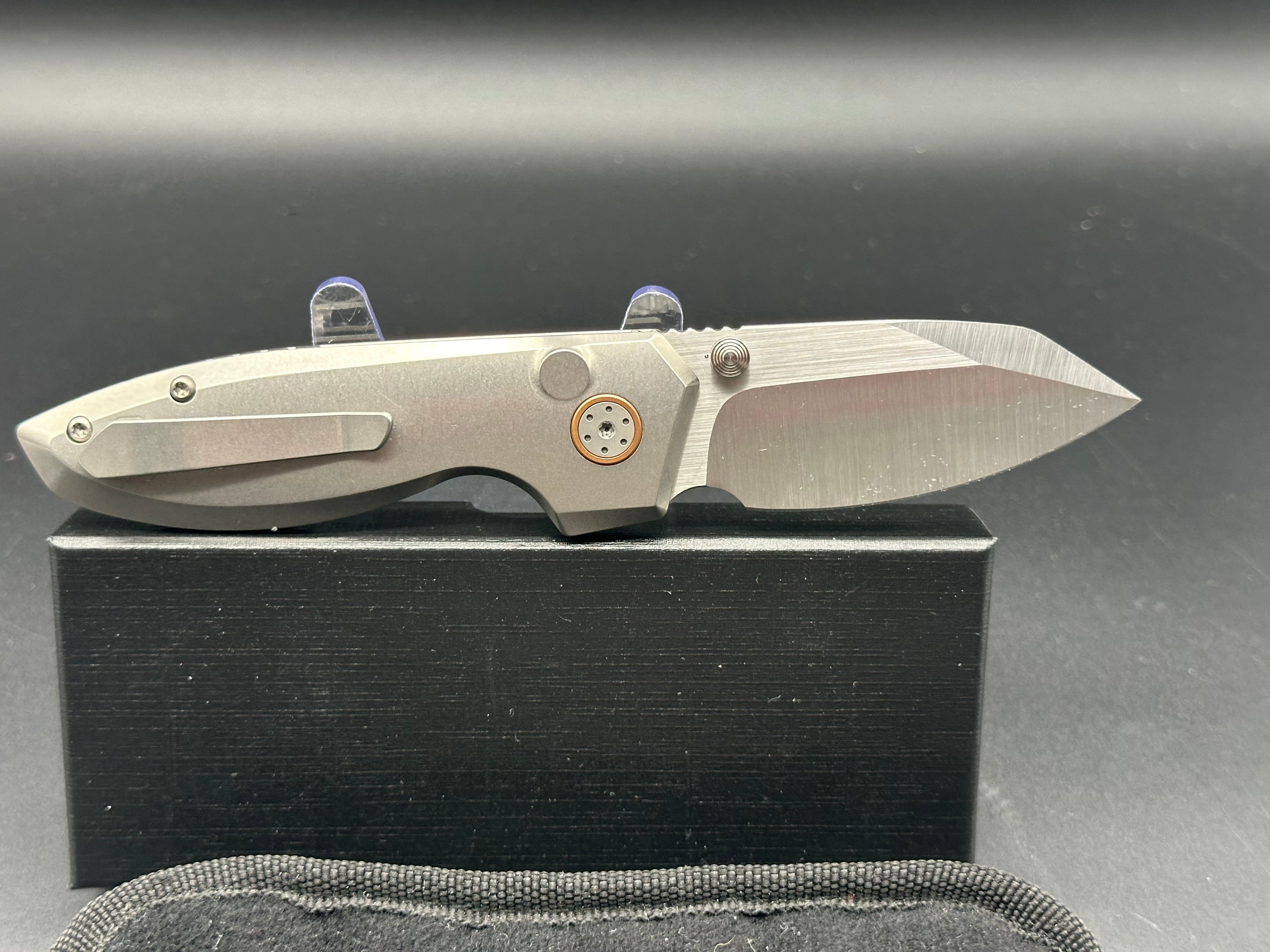 Alliance Designs Mini Slim Pickins titanium handle w/Satin Elmax blade