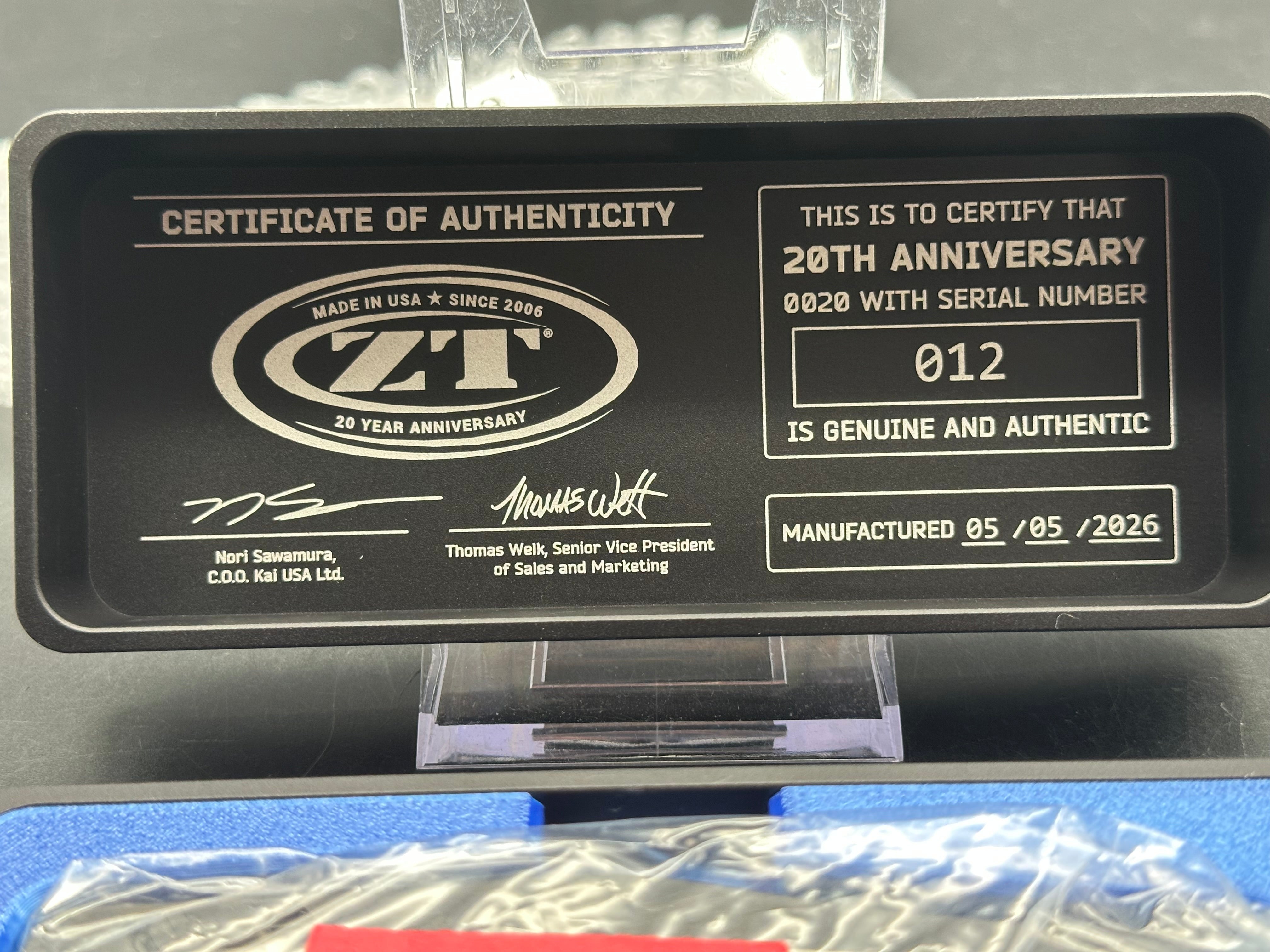 Zero Tolerance 0020 serial number #12/20