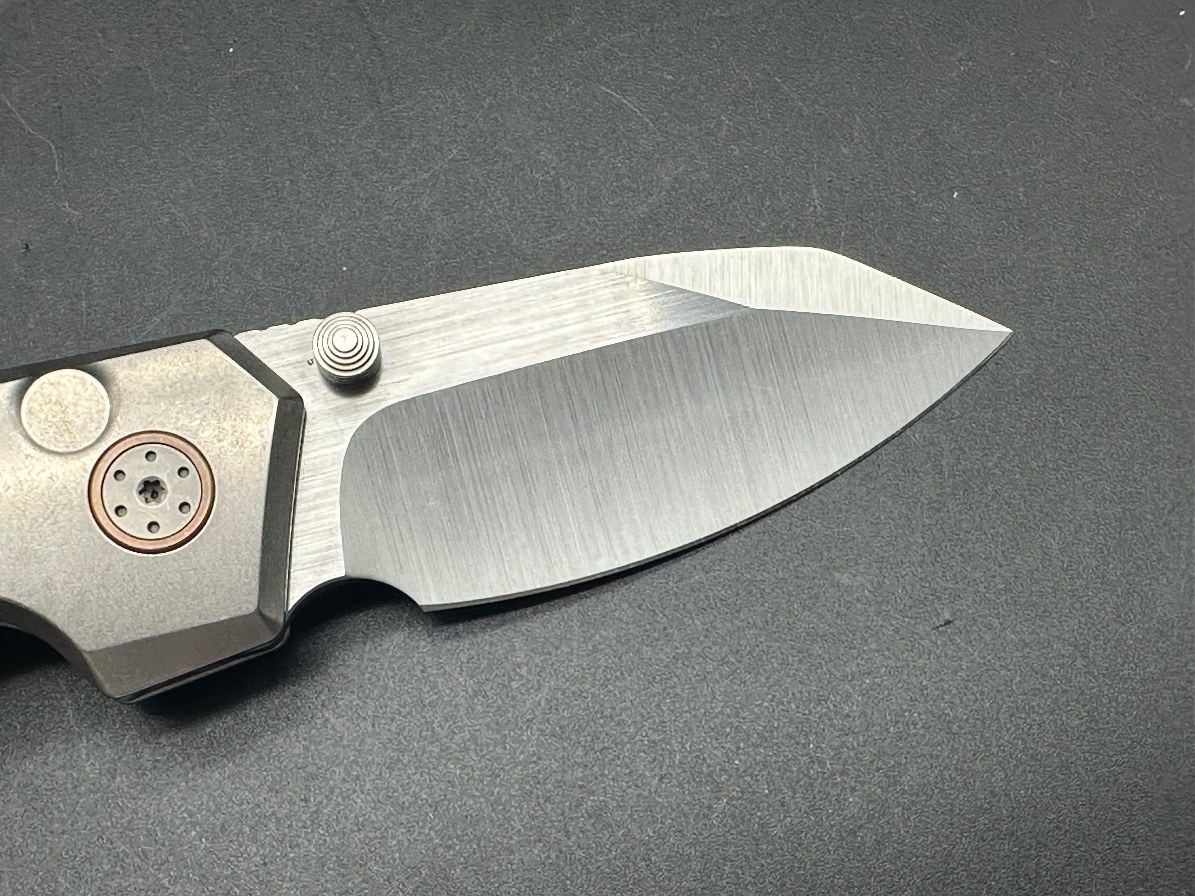 Alliance Designs Mini Slim Pickins titanium handle w/Satin Elmax blade