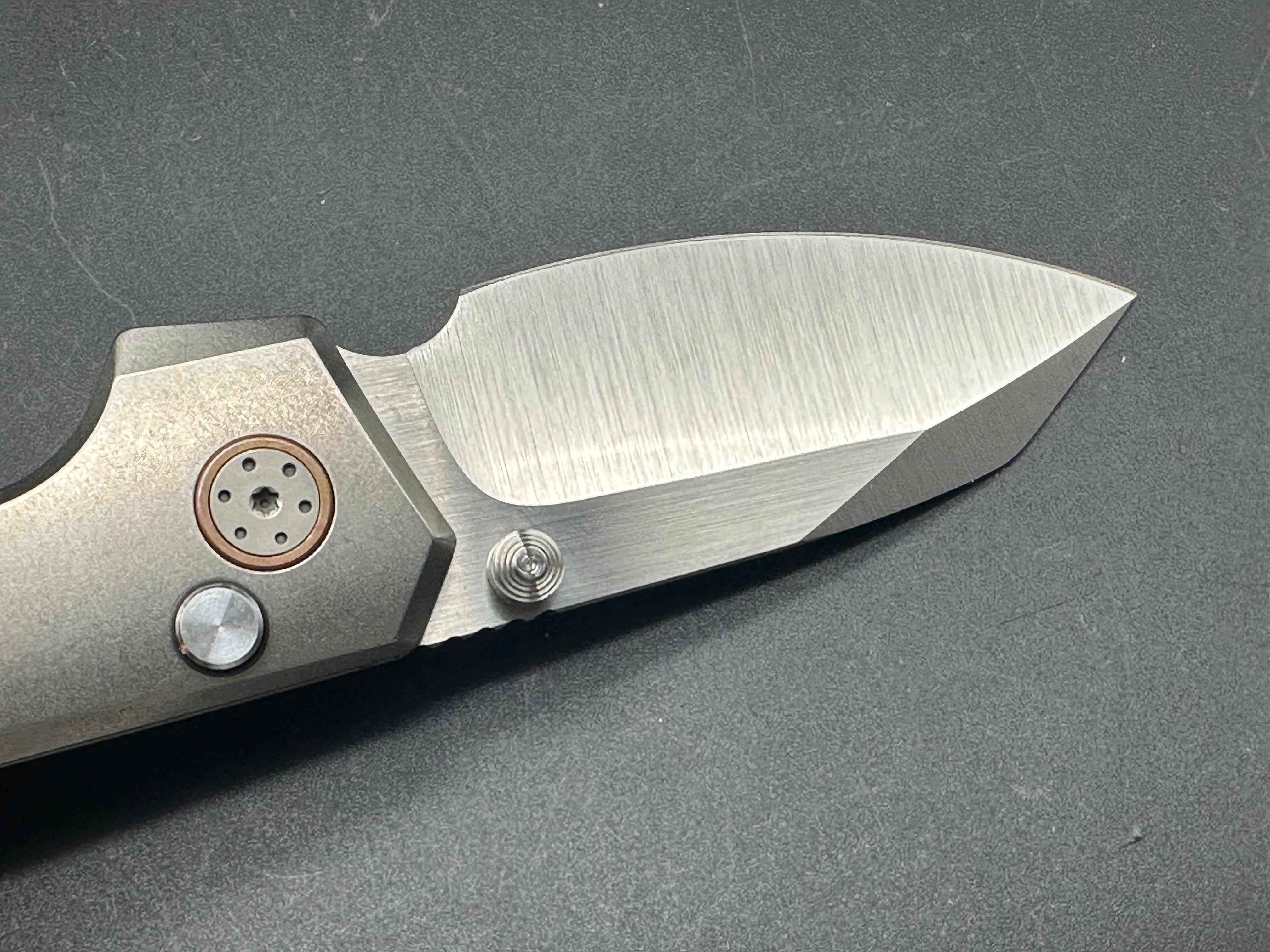 Alliance Designs Mini Slim Pickins titanium handle w/Satin Elmax blade