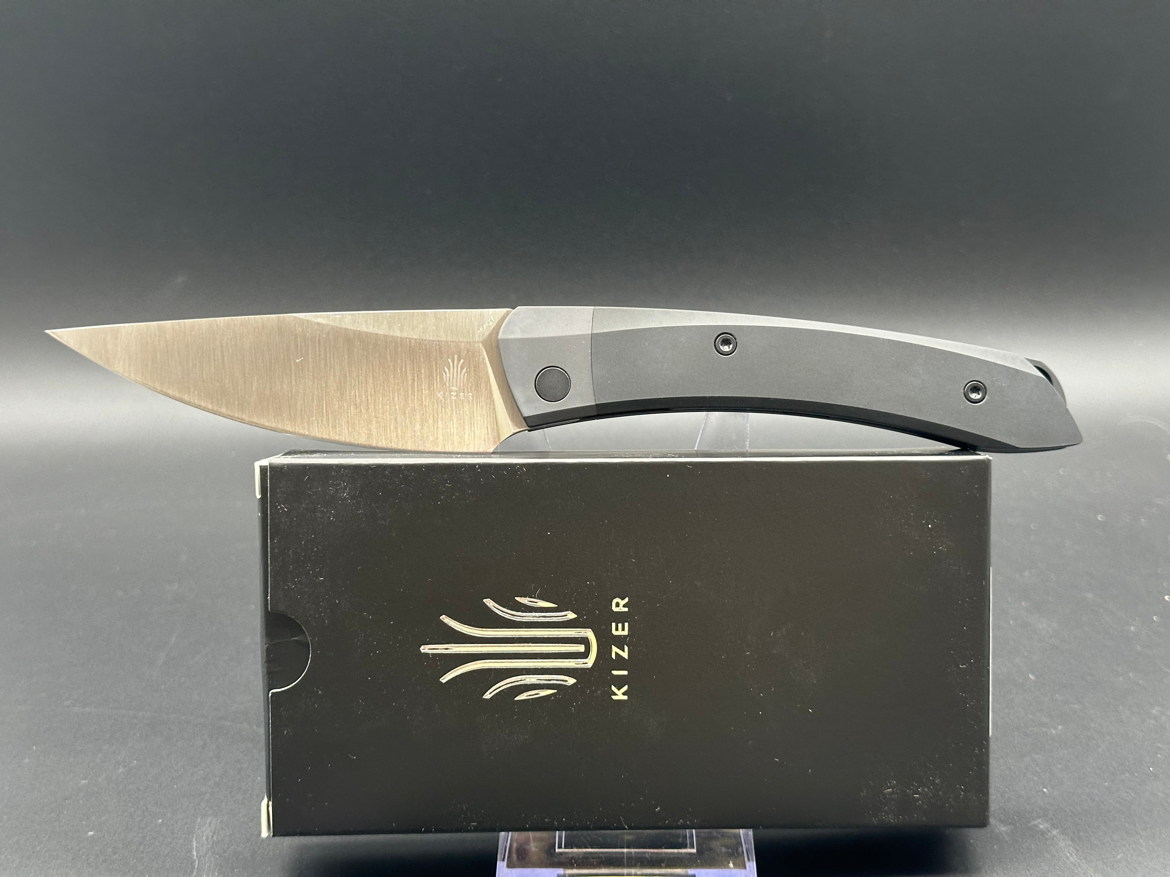 KIZER MOMO POCKET KNIFE 154CM BLADE LINER LOCK ALUMINIUM HANDLE V4663C ...