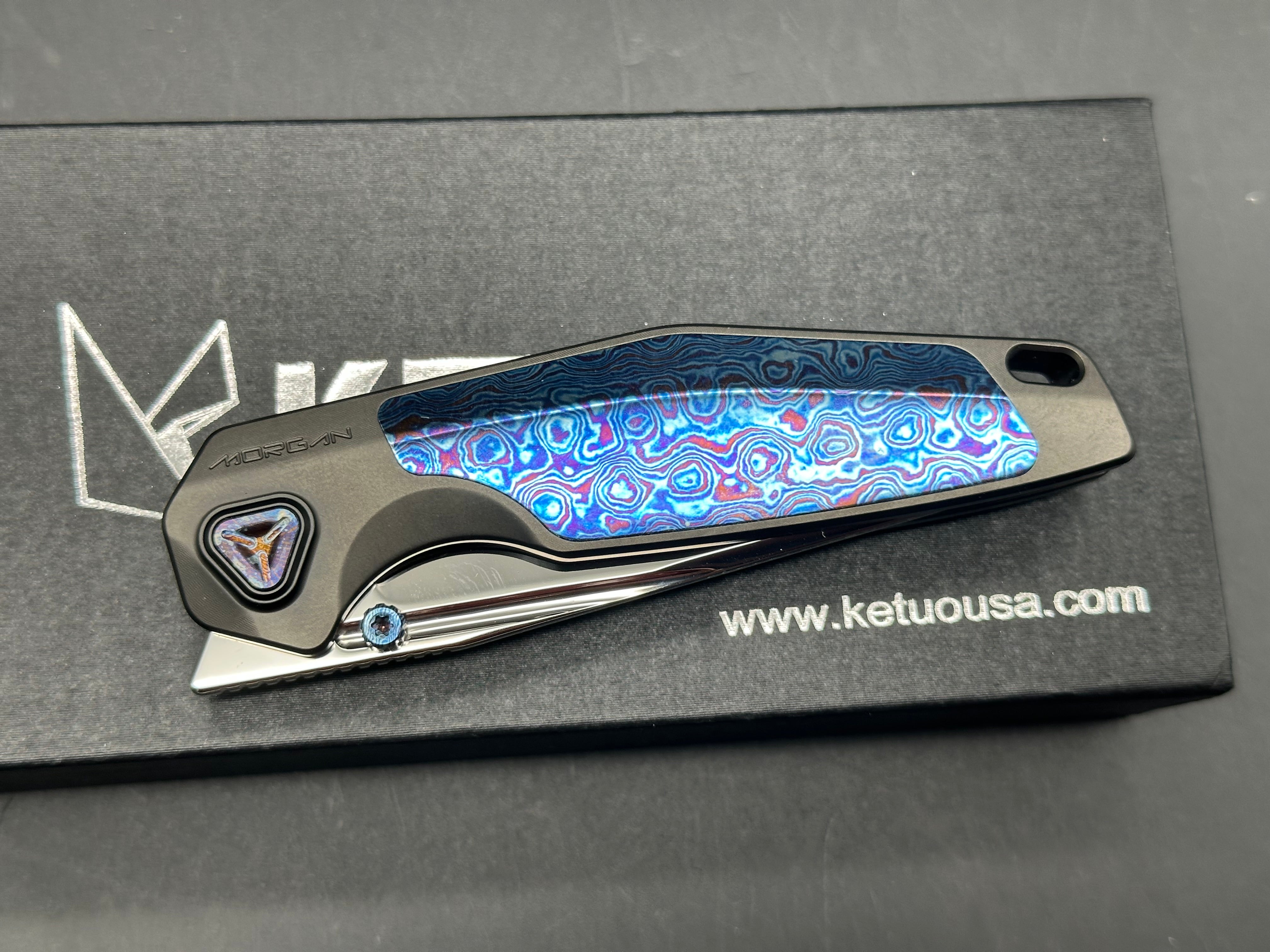 Ketuo KT-Morgan MP  (prototype) 1 of 5 timascus and mirror M390 Blade Mantis Bladeworks Design