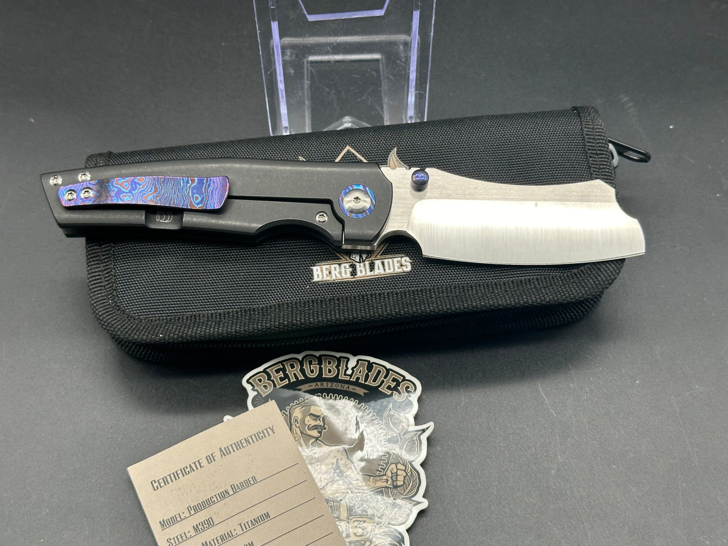 Berg Barber m390 Zirconium scales, thumb studs, collars and back spacer 41 of 50