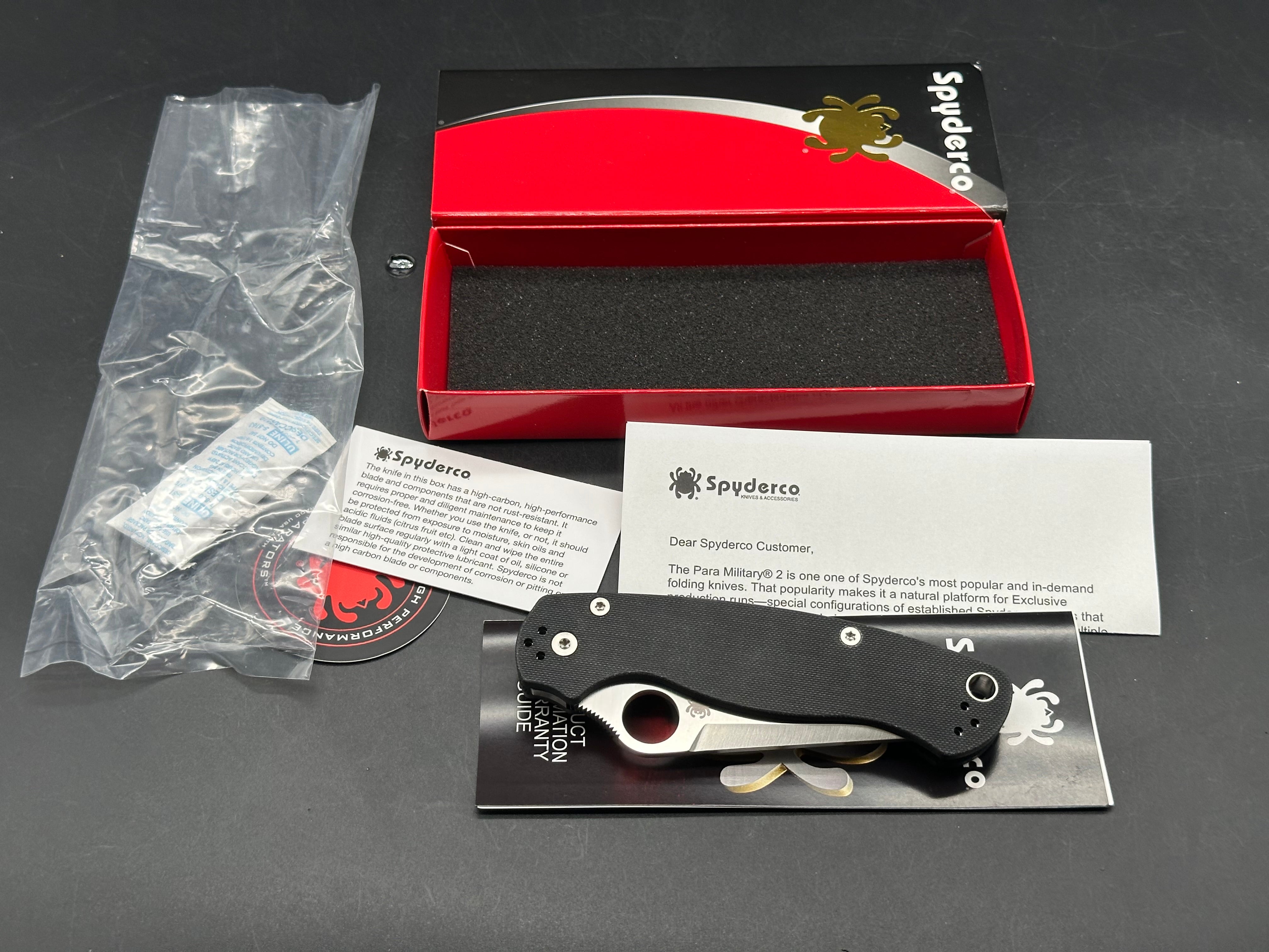 Spyderco Paramilitary 2 Tanto Compression Lock Knife Black G-10 (3.4" Satin M4)
