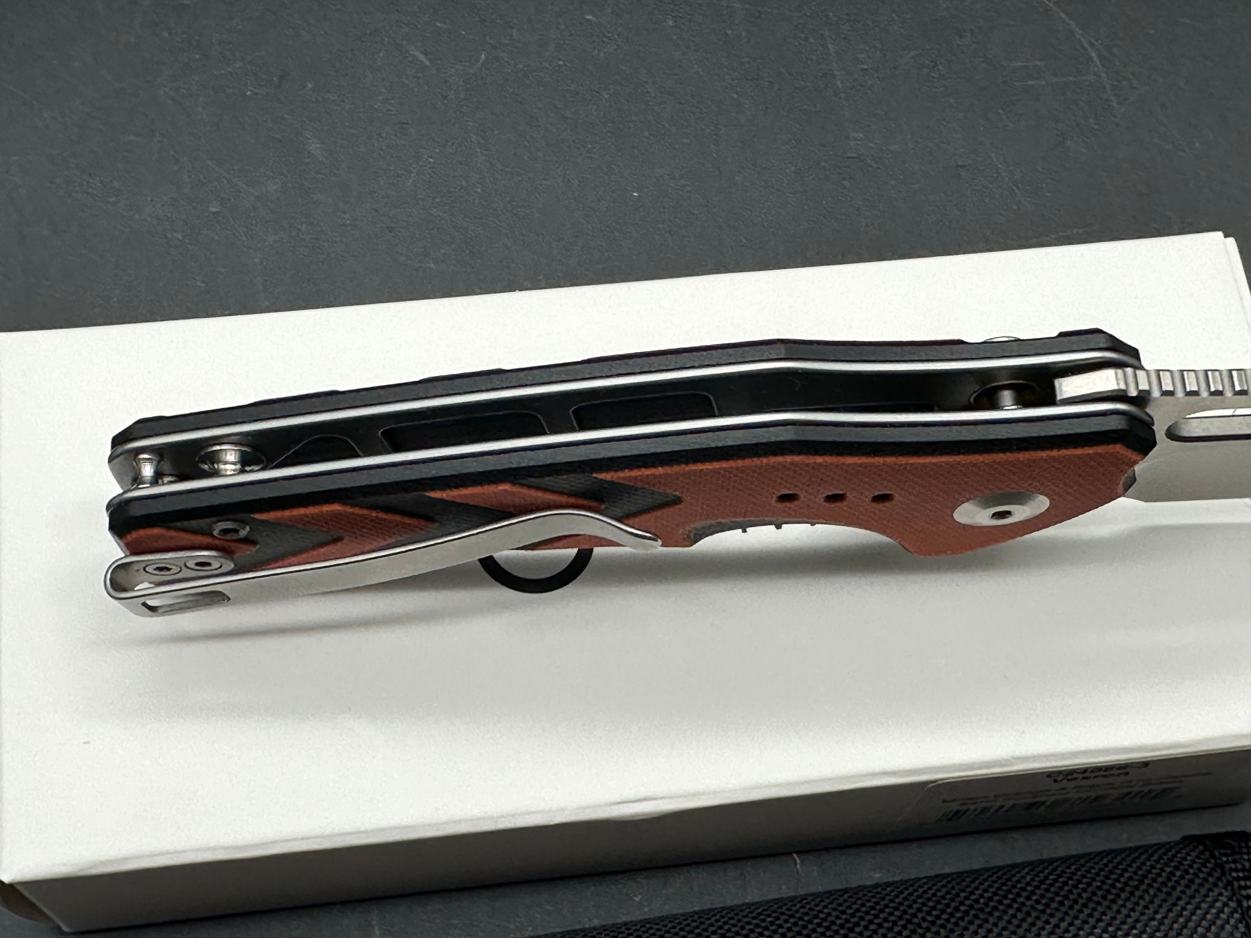 CIVIVI VEXRON FOLDING KNIFE MILLED ORANGE/BLACK G10 HANDLE 14C28N PLAIN EDGE SATIN FINISH