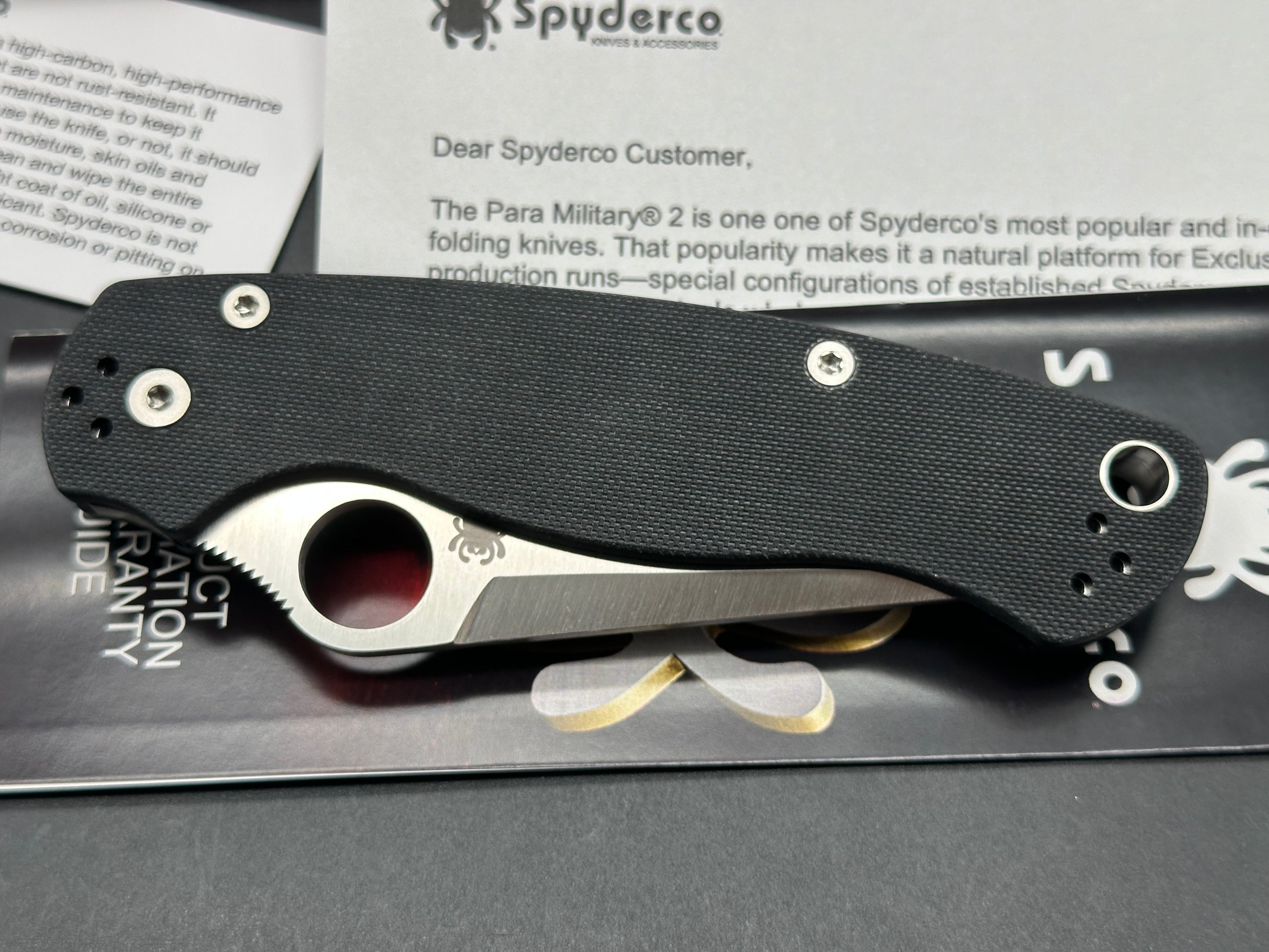 Spyderco Paramilitary 2 Tanto Compression Lock Knife Black G-10 (3.4" Satin M4)