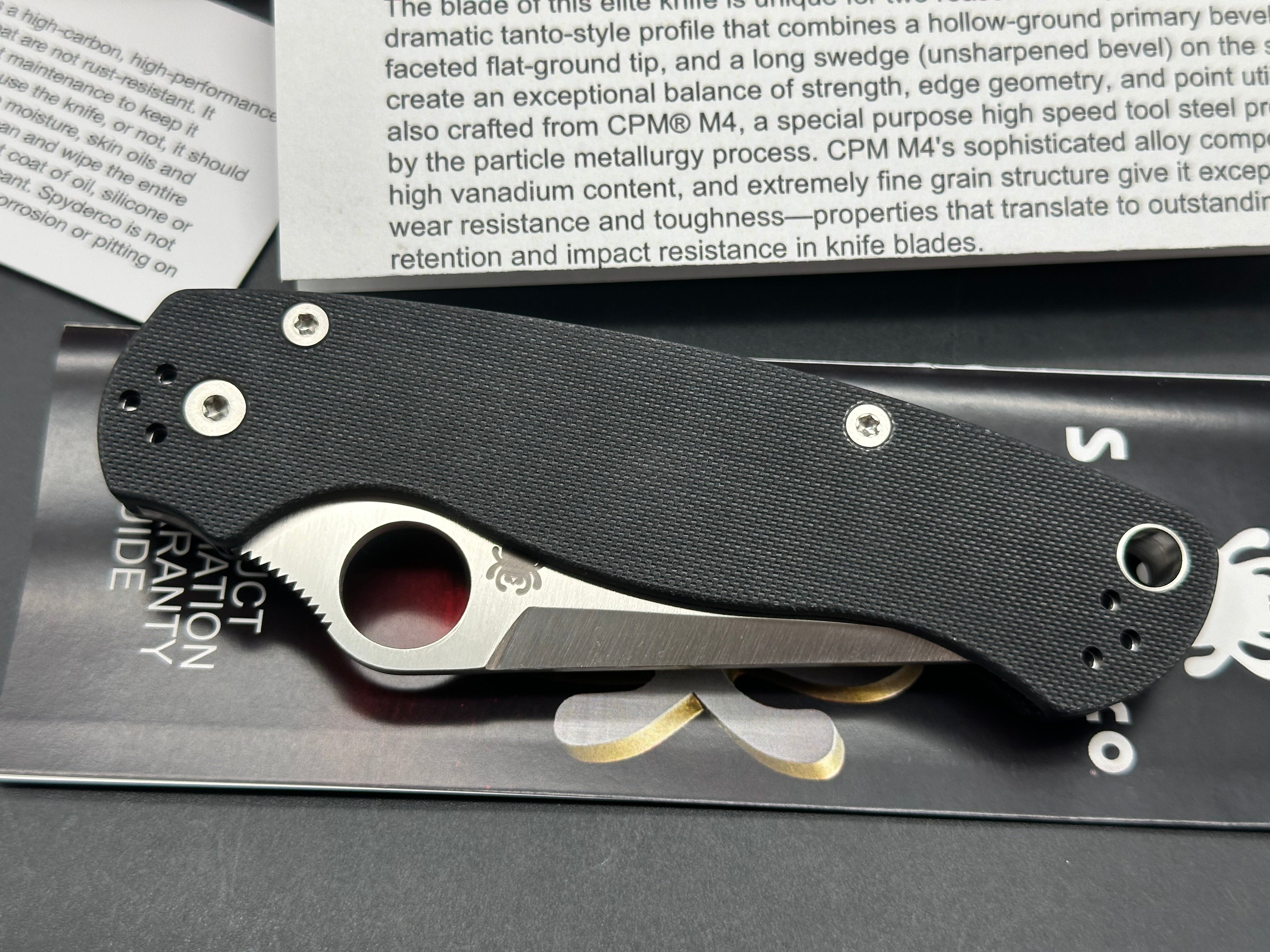 Spyderco Paramilitary 2 Tanto Compression Lock Knife Black G-10 (3.4" Satin M4)