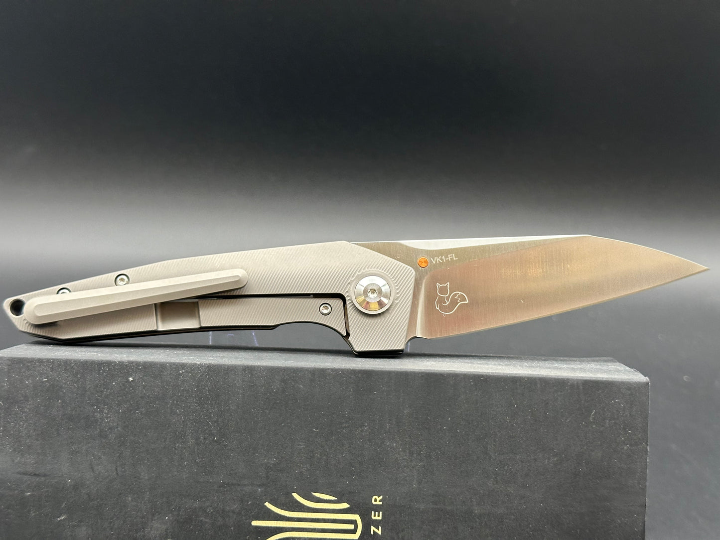 Kizer Steven Kempa VK1-FL Flipper Knife Titanium (3.3" Satin) KI4565