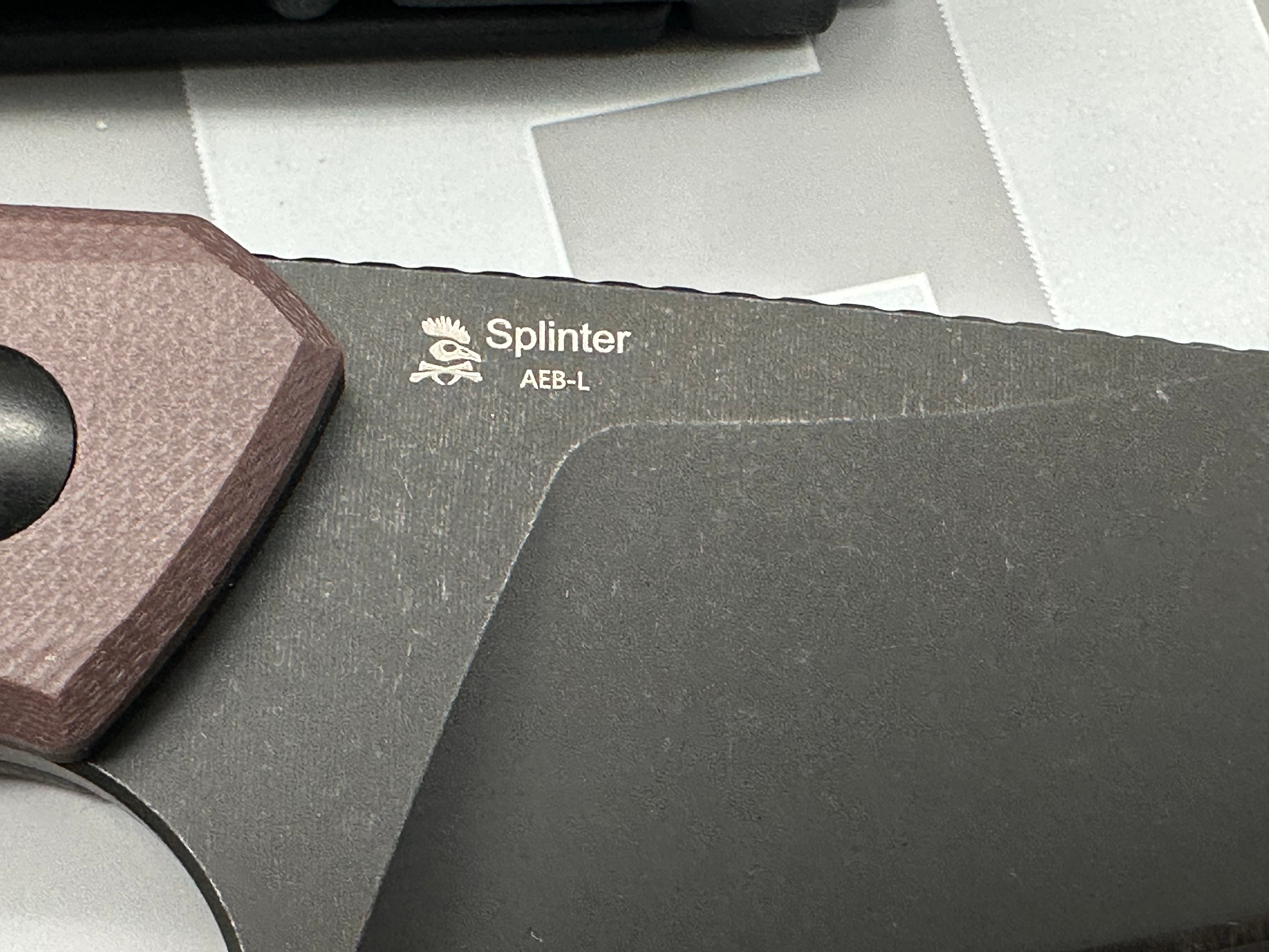KIZER SPLINTER FIXED BLADE KNIFE BROWN G10 HANDLE AEB-L DROP POINT PLAIN EDGE BLACK STONEWASH FINISH