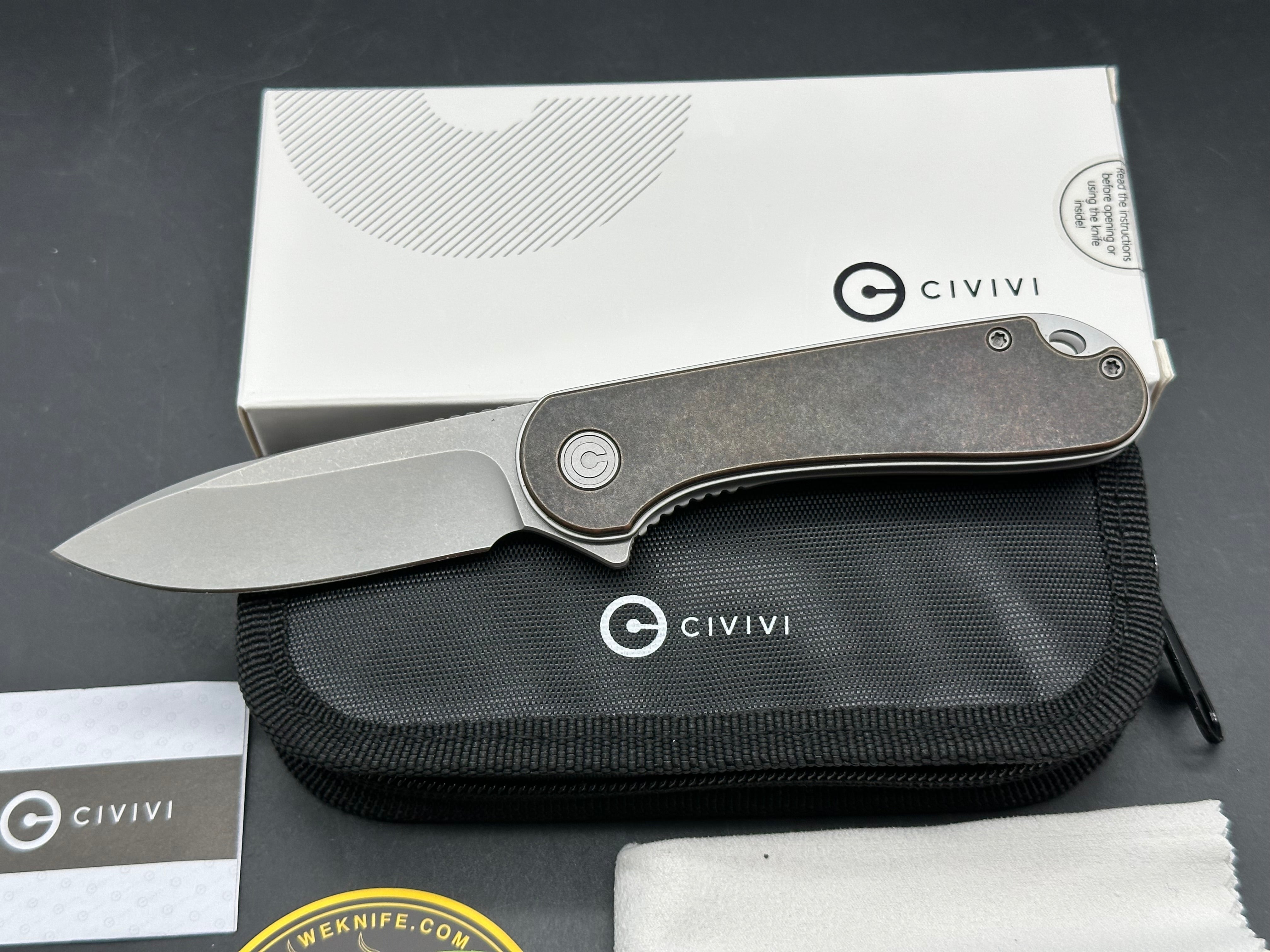 CIVIVI Elementum Liner Lock Knife Copper (2.9" Stonewash)