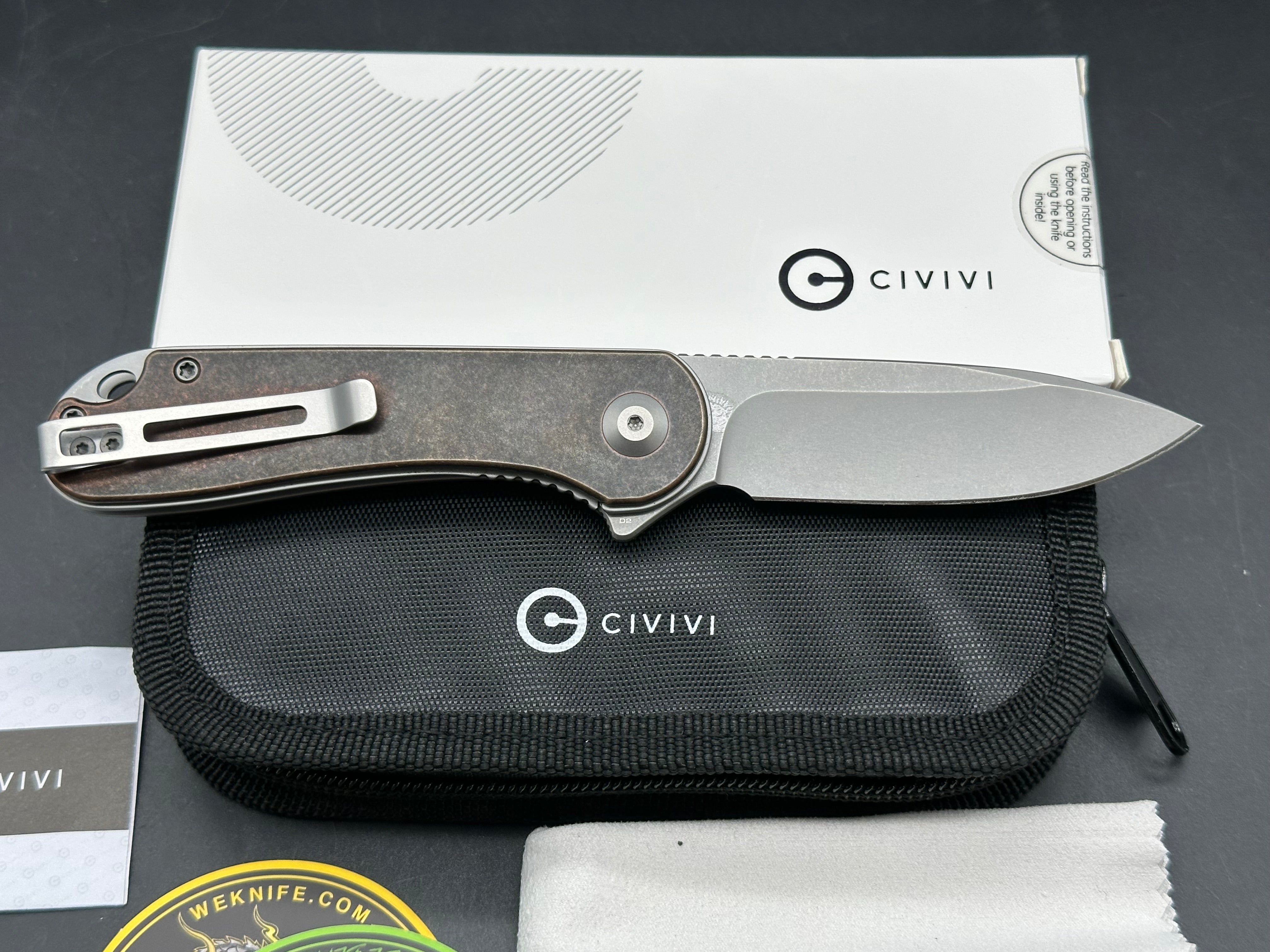 CIVIVI Elementum Liner Lock Knife Copper (2.9" Stonewash)