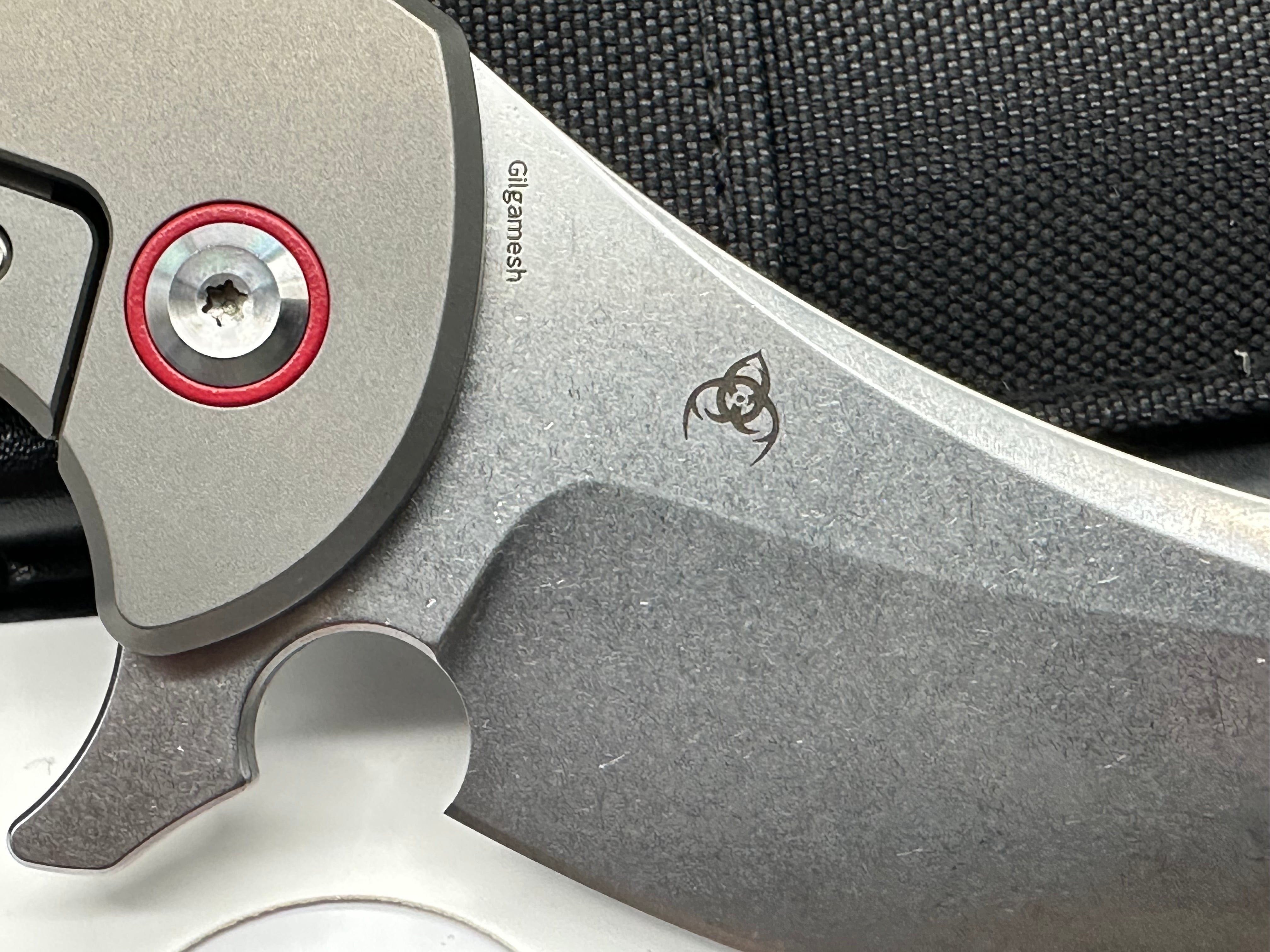 KANSEPT GILGAMESH FLIPPER MARSVALLEY FATCARBON FIBER W/TITANIUM HANDLE ( 3.75" CPM S35VN BLADE)