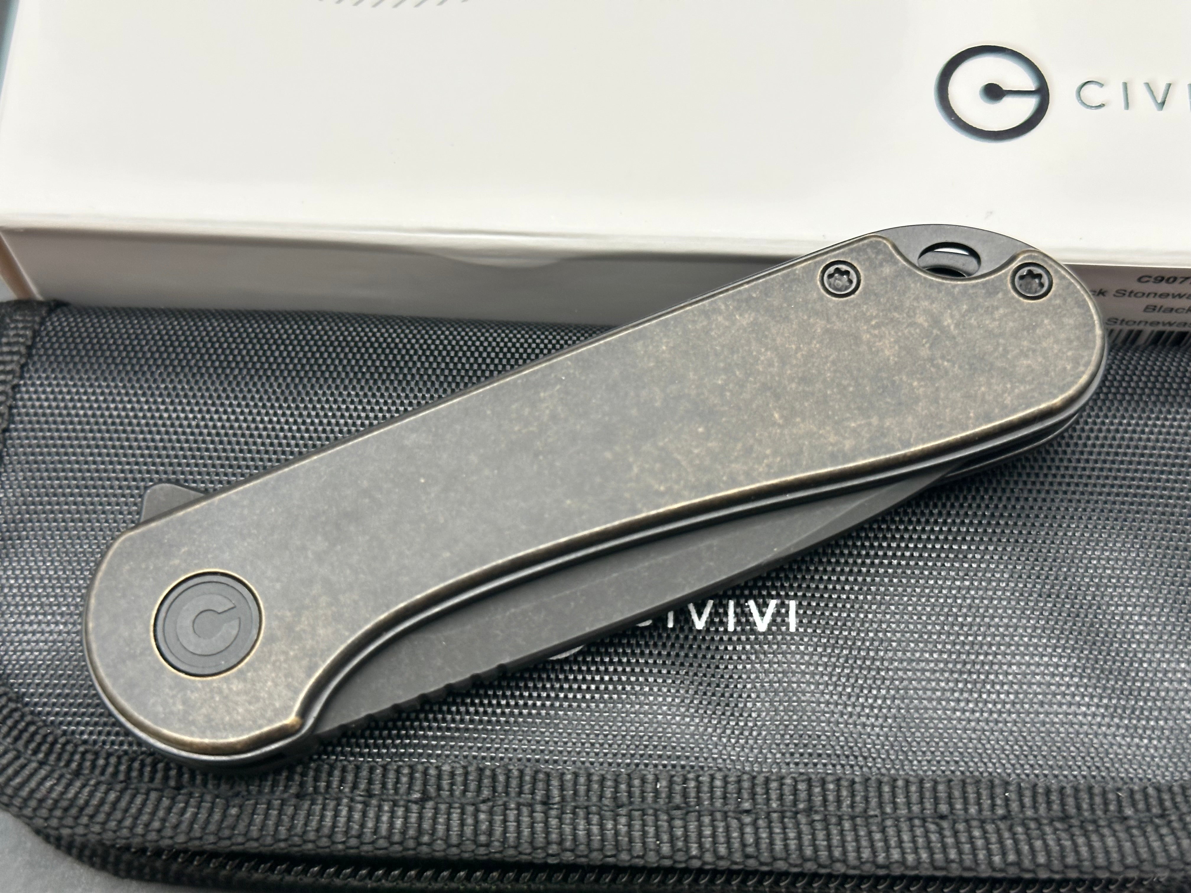 CIVIVI Elementum Liner Lock Knife Copper (2.9" Black Stonewash)