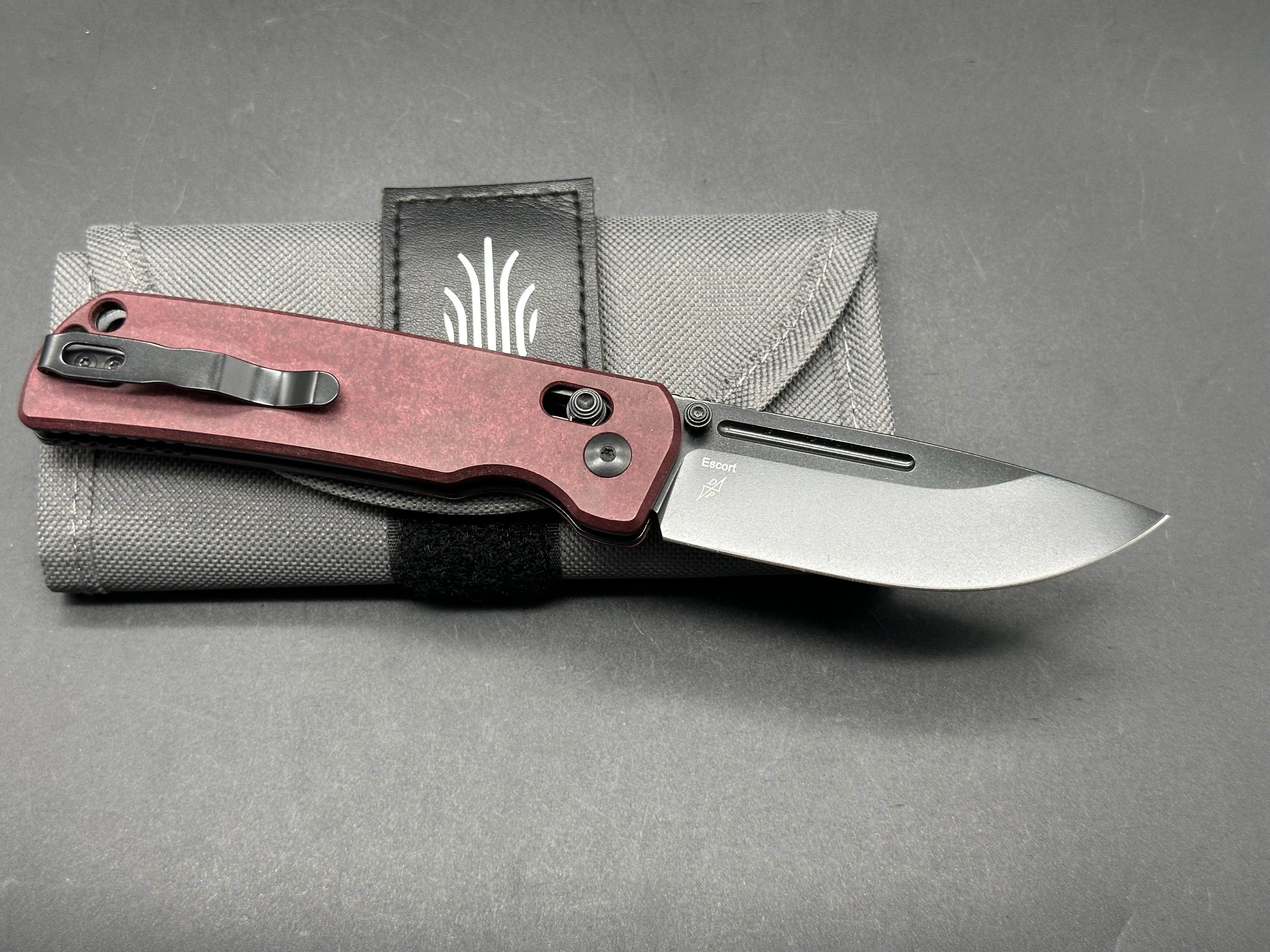 Kizer Escort red Richlite scales