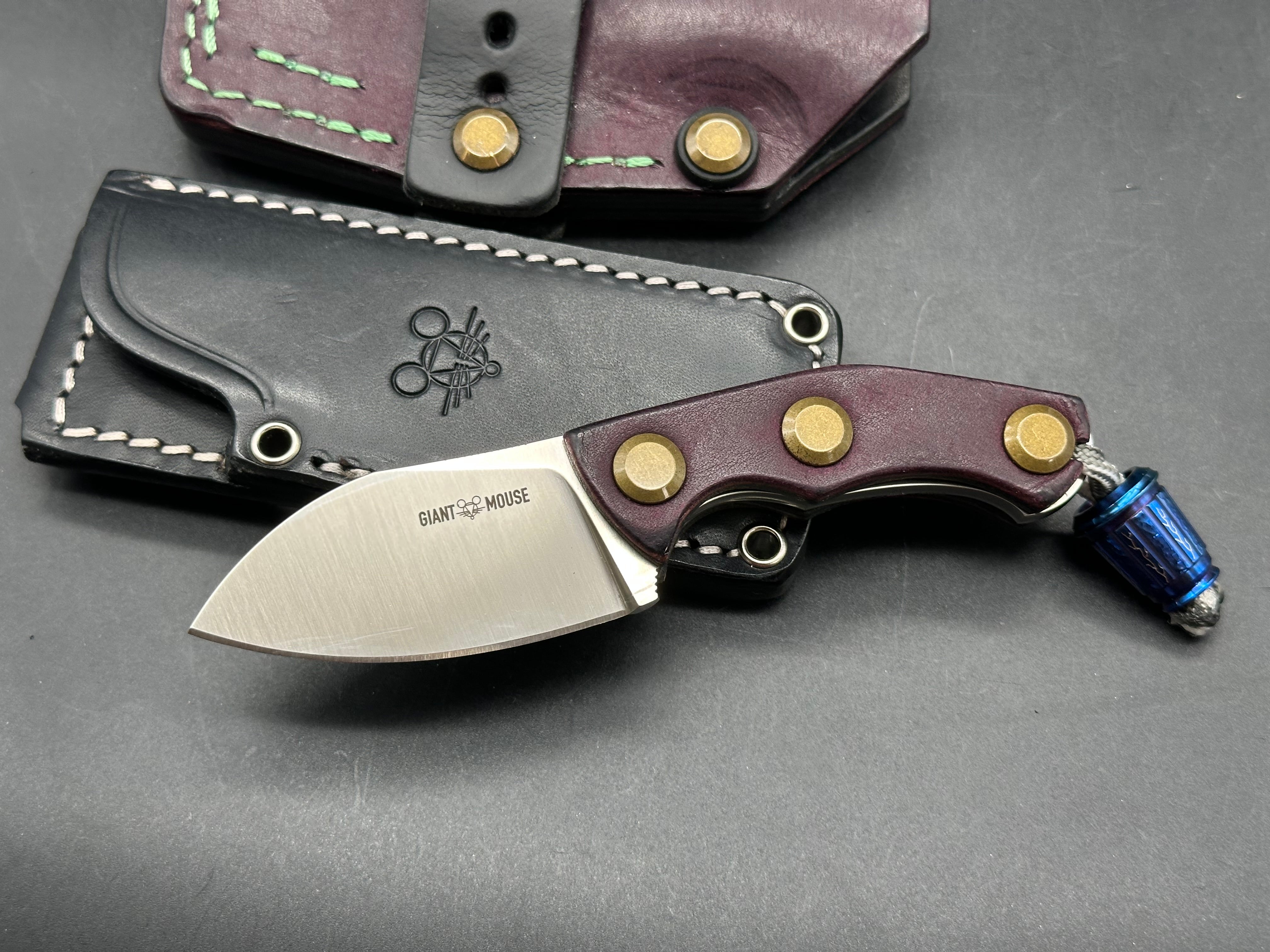 Giant Mouse GMF 1 Fat Satin/M390blade/Oak City Leather Supply custom sheath