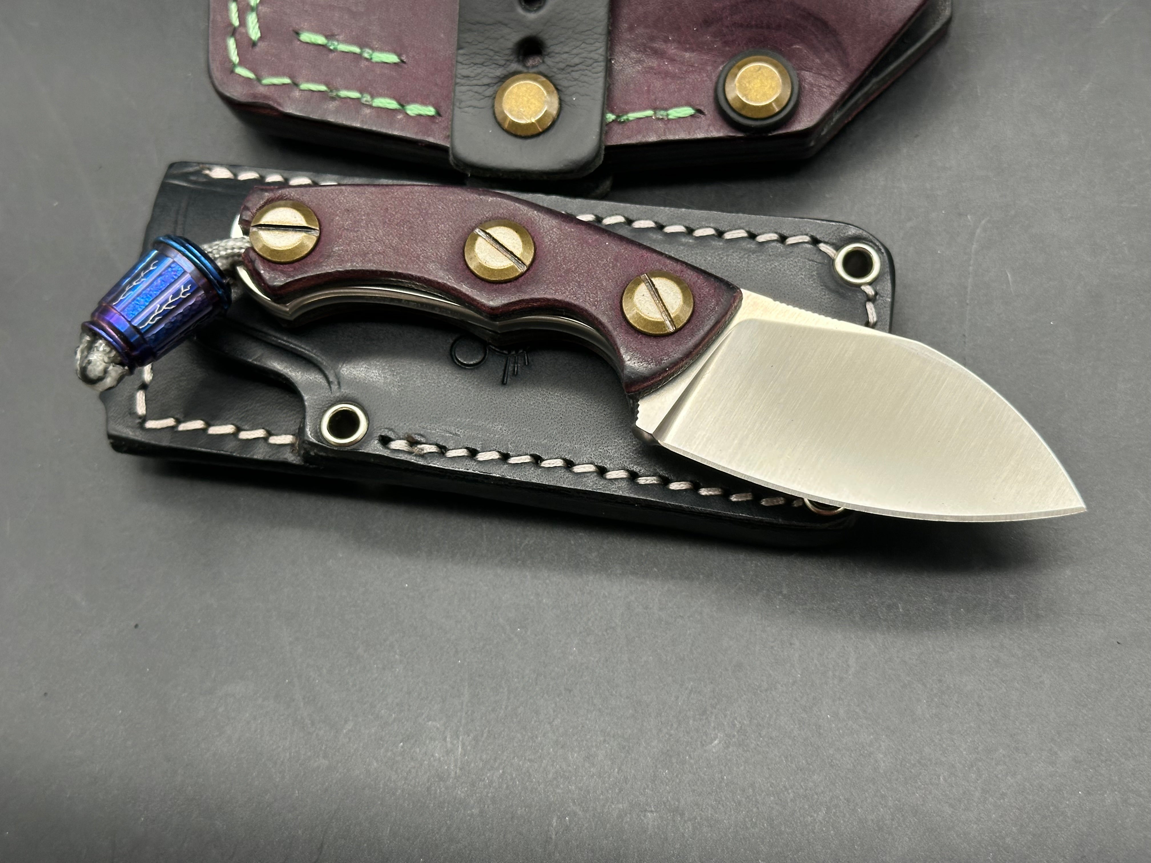 Giant Mouse GMF 1 Fat Satin/M390blade/Oak City Leather Supply custom sheath