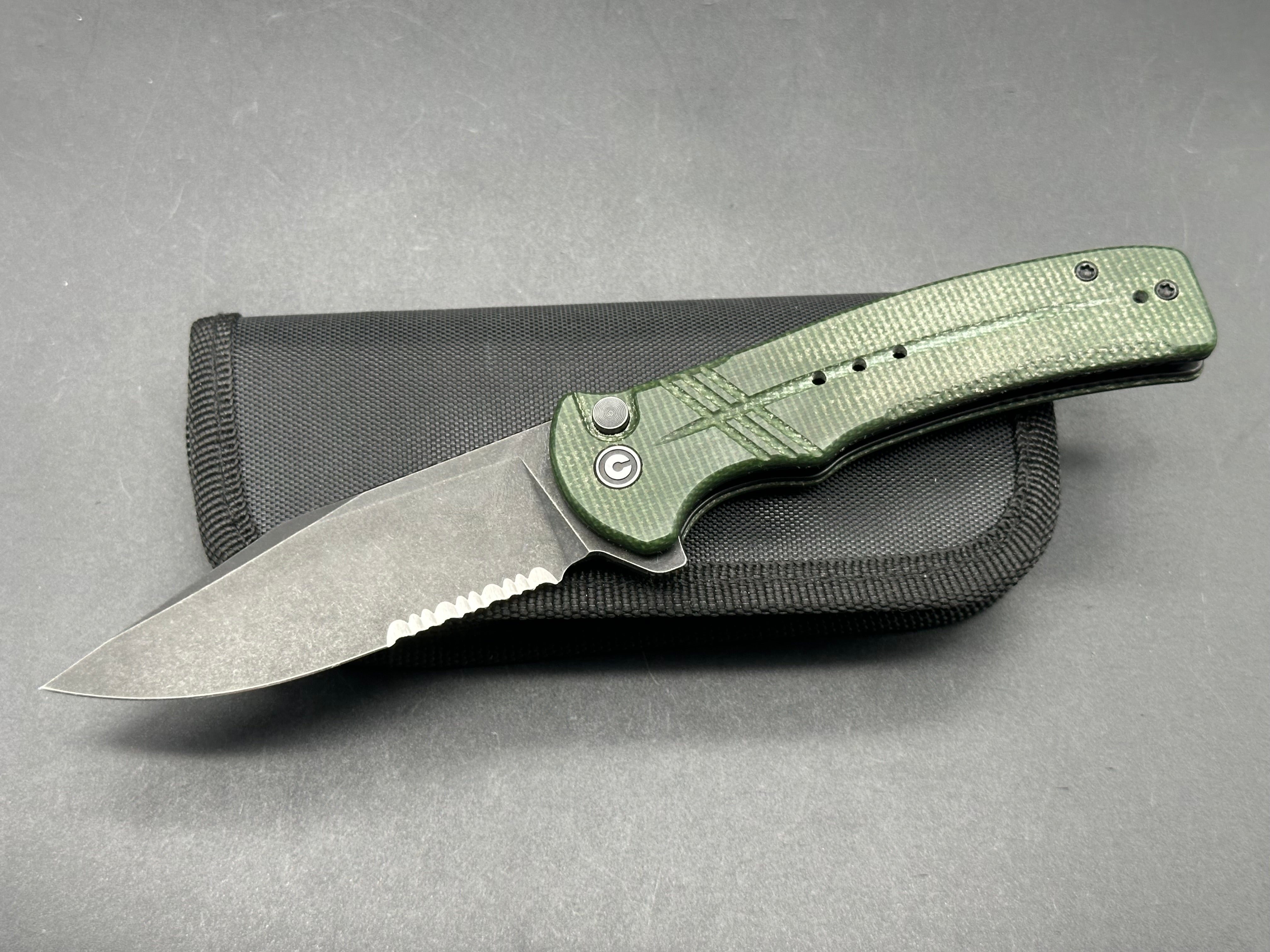 Civivi Cogent Green Micarta scales