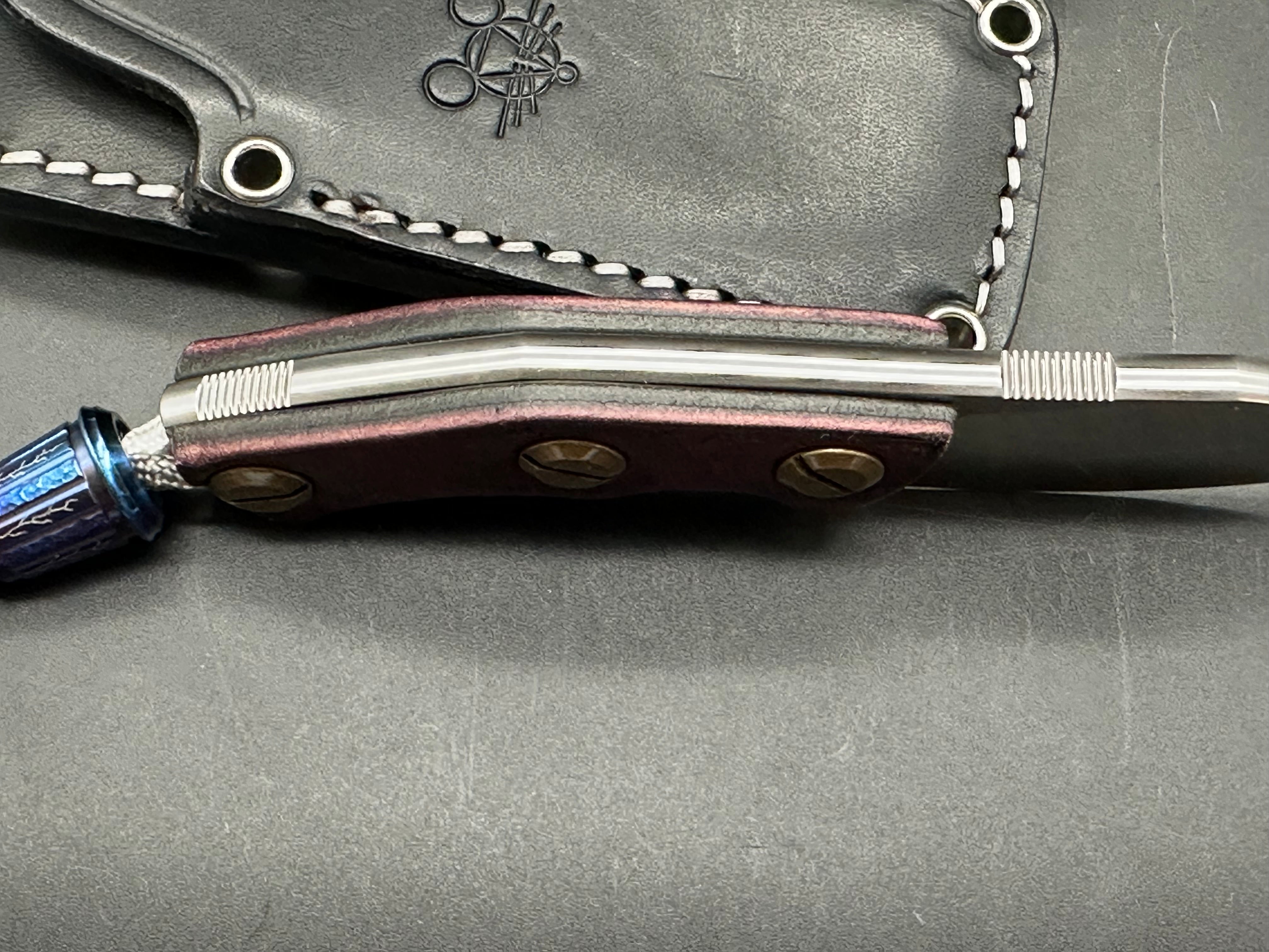 Giant Mouse GMF 1 Fat Satin/M390blade/Oak City Leather Supply custom sheath